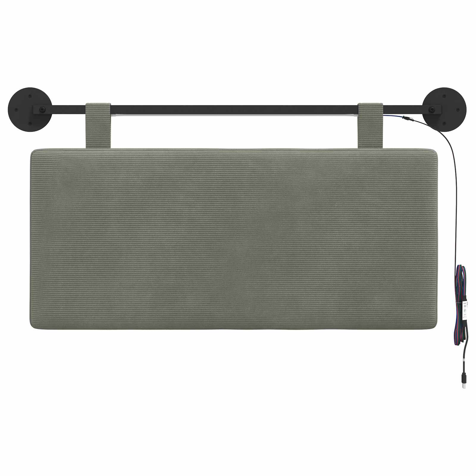 vidaXL Hangend Hoofdeinde Effen Lichtgrijs 150 x 55 x 5 cm Katoen Stof