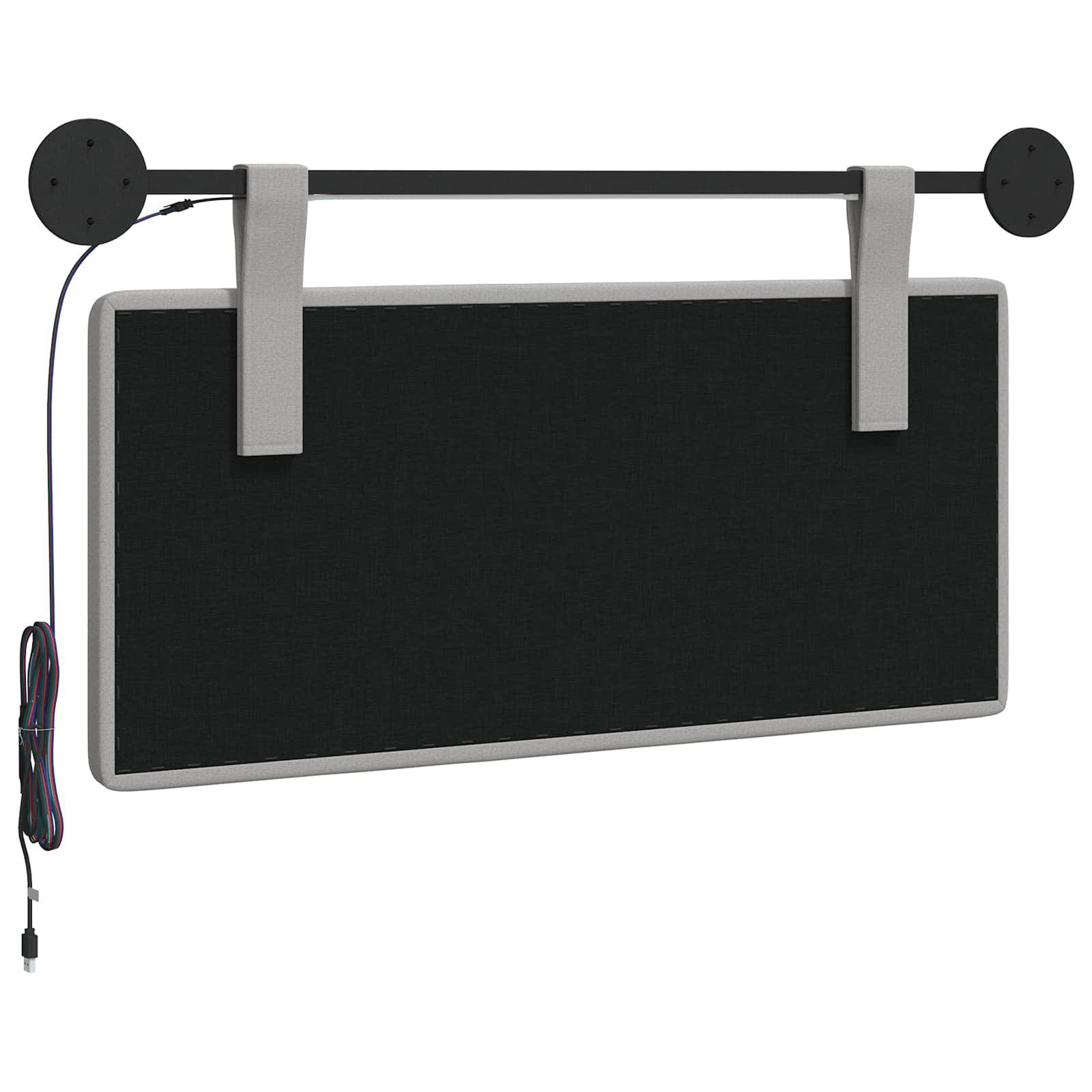 vidaXL Hangend Hoofdeinde Wandgemonteerd Wolkengrijs 130 x 55 x 5 cm