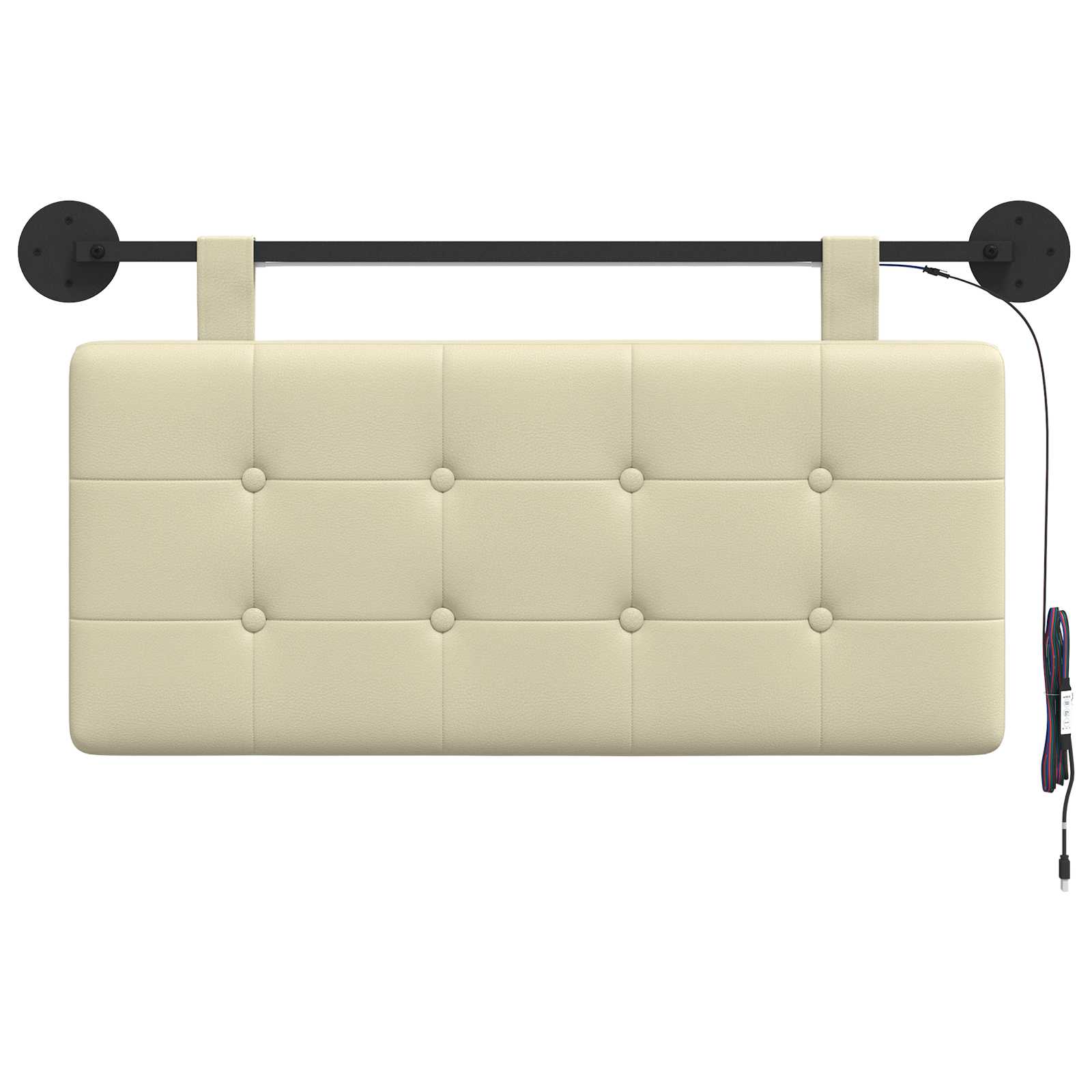 vidaXL Hangend Hoofdeinde Crème 100 x 55 x 5 cm Nep Leer