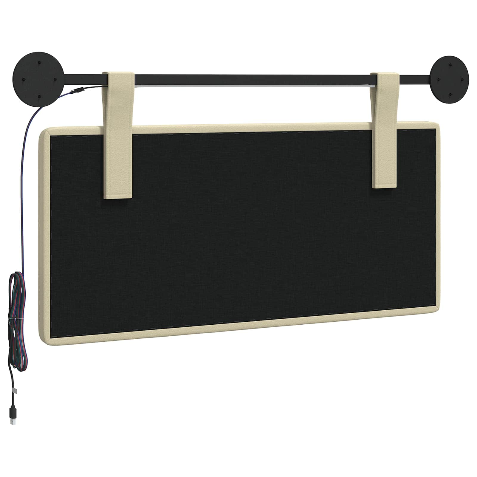 vidaXL Hangend Hoofdeinde Crème 100 x 55 x 5 cm Nep Leer