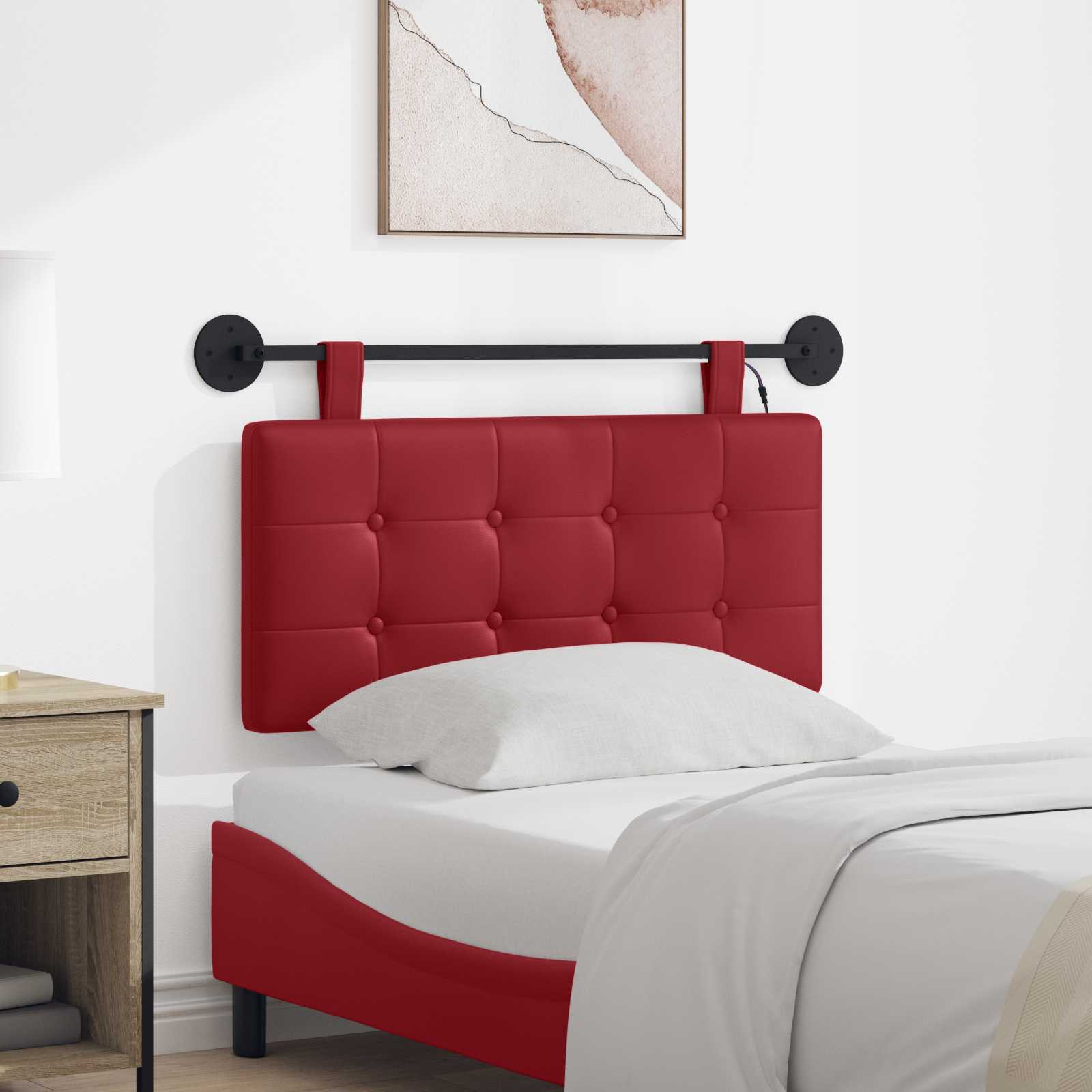 vidaXL Hangend Hoofdeinde Crème 100 x 55 x 5 cm Nep Leer