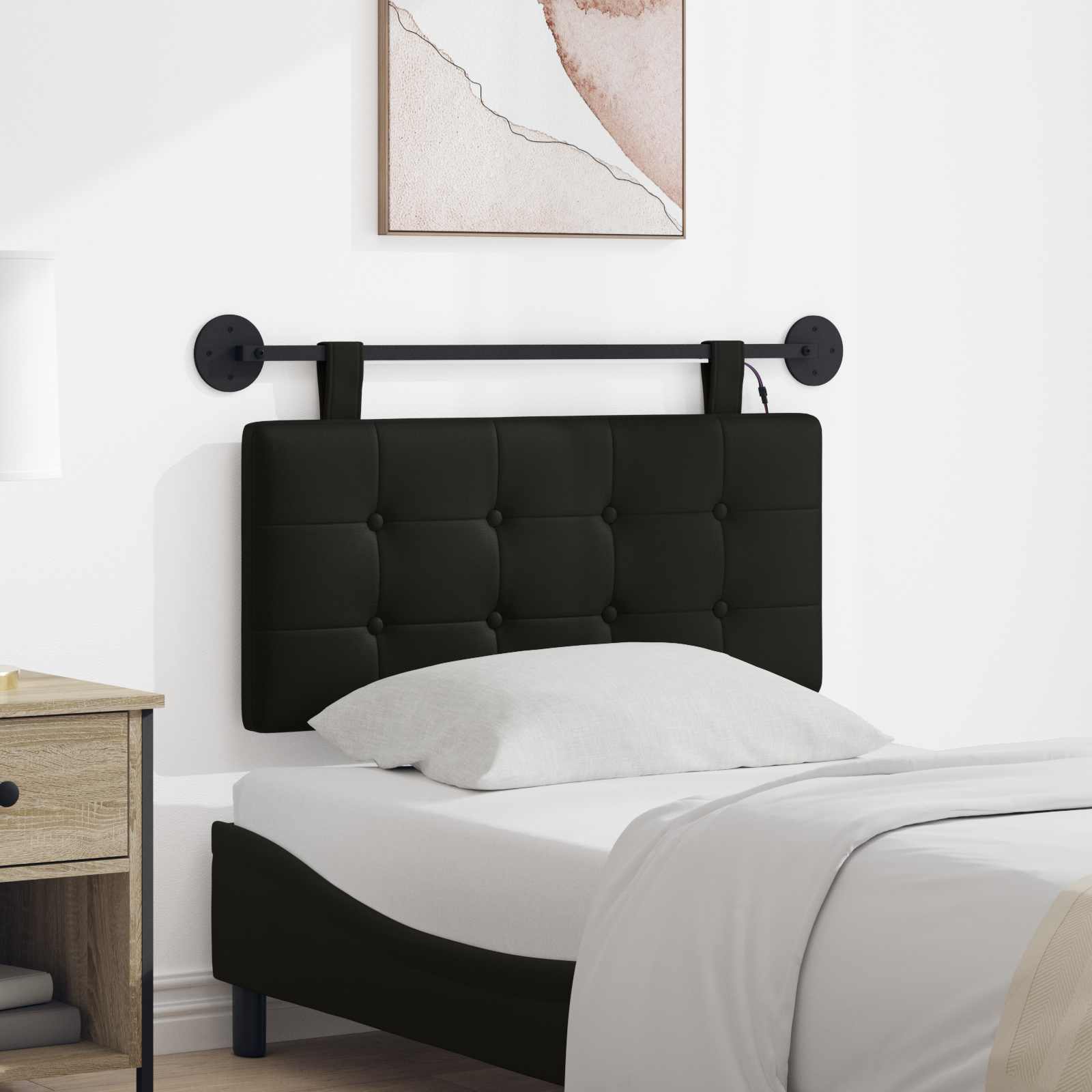 vidaXL Hangend Hoofdeinde Crème 100 x 55 x 5 cm Nep Leer