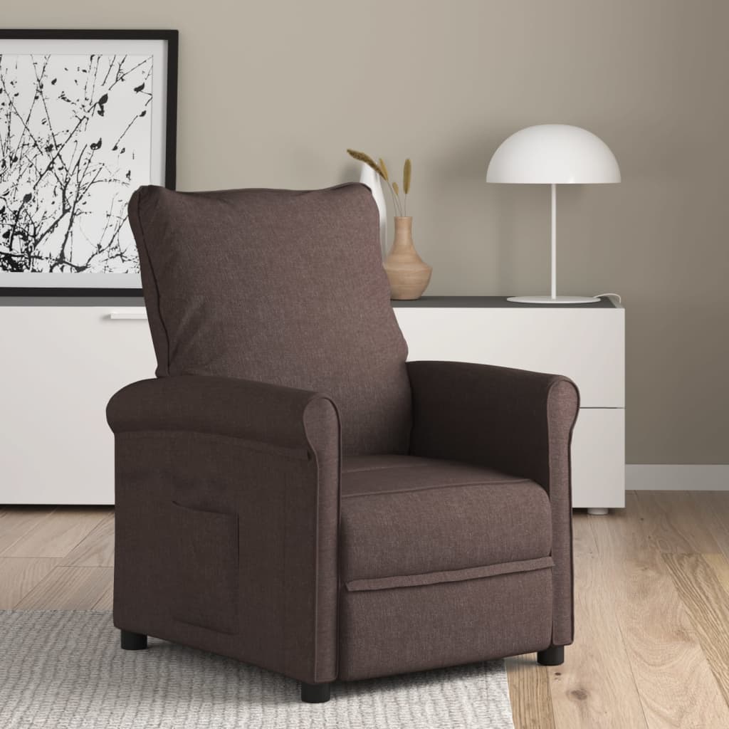 vidaXL Fauteuil verstelbaar stof taupe