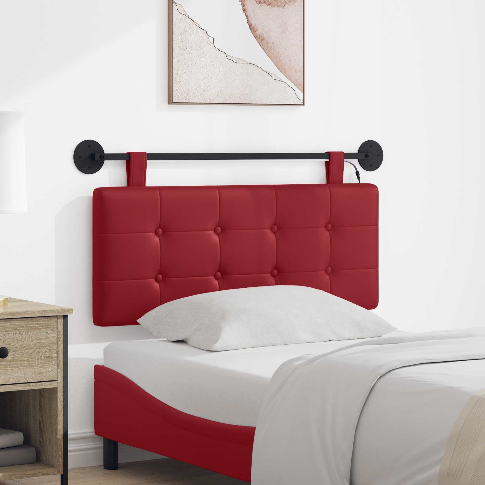 vidaXL Hangend Hoofdeinde Crème 100 x 55 x 5 cm Nep Leer