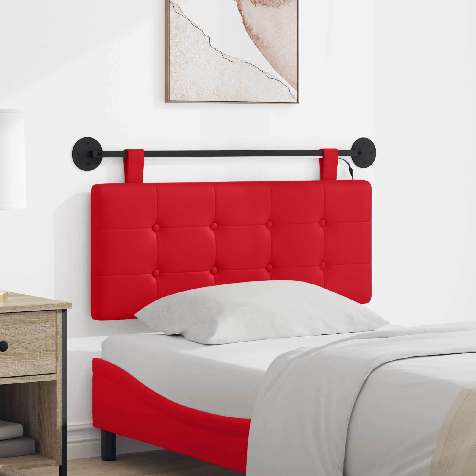 vidaXL Hangend Hoofdeinde Crème 100 x 55 x 5 cm Nep Leer
