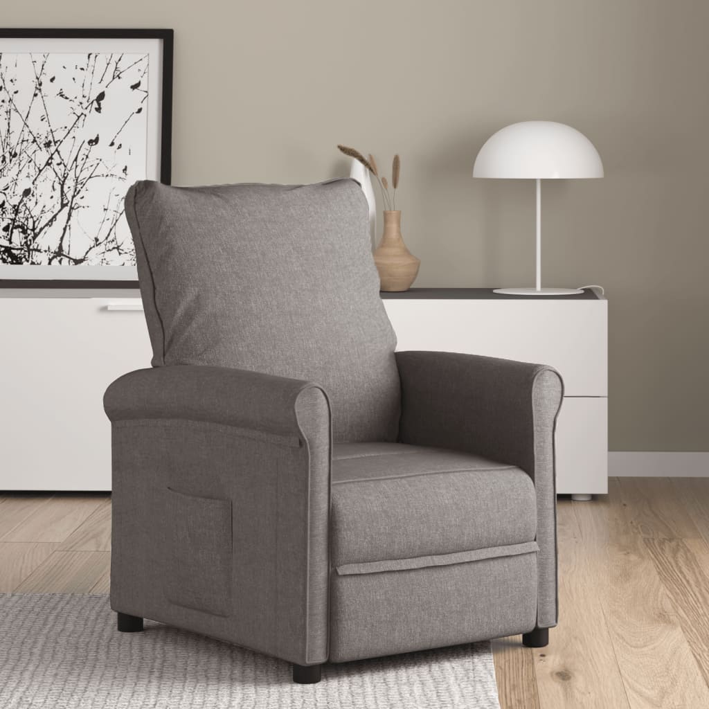 vidaXL Fauteuil verstelbaar stof taupe