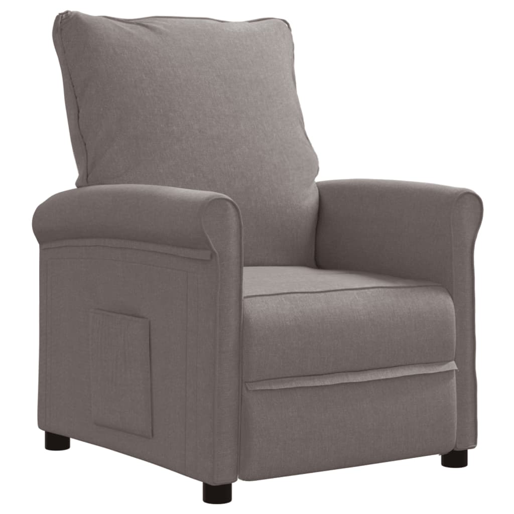 vidaXL Fauteuil verstelbaar stof taupe
