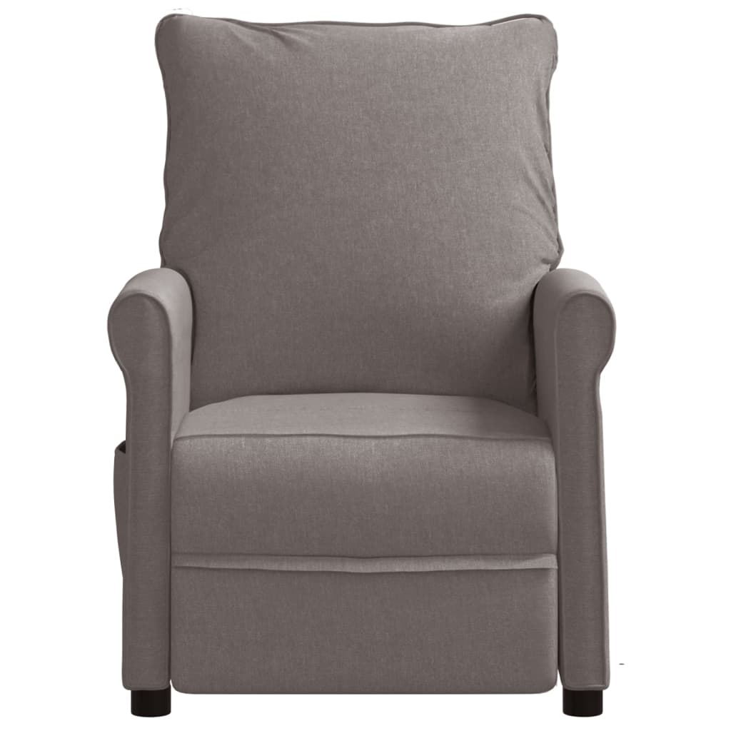 vidaXL Fauteuil verstelbaar stof taupe
