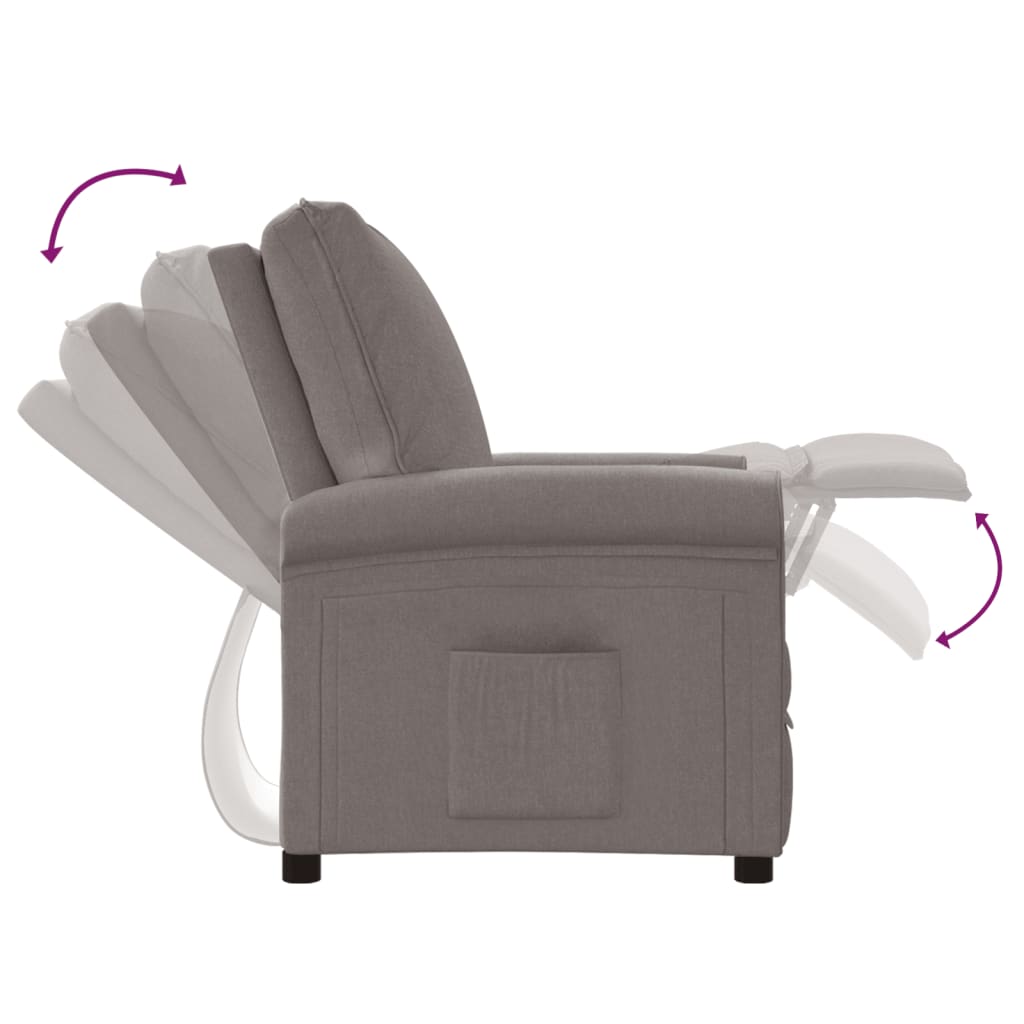 vidaXL Fauteuil verstelbaar stof taupe