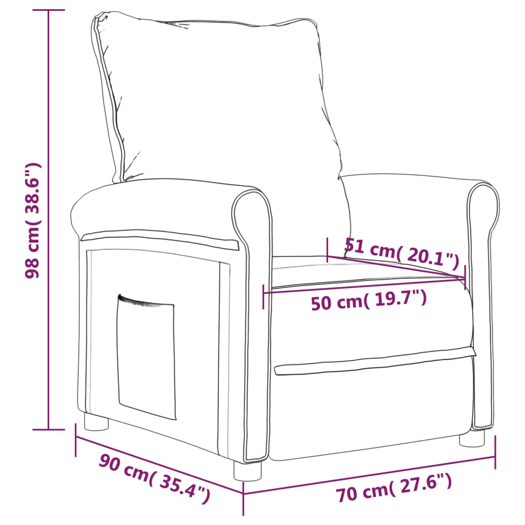 vidaXL Fauteuil verstelbaar stof taupe