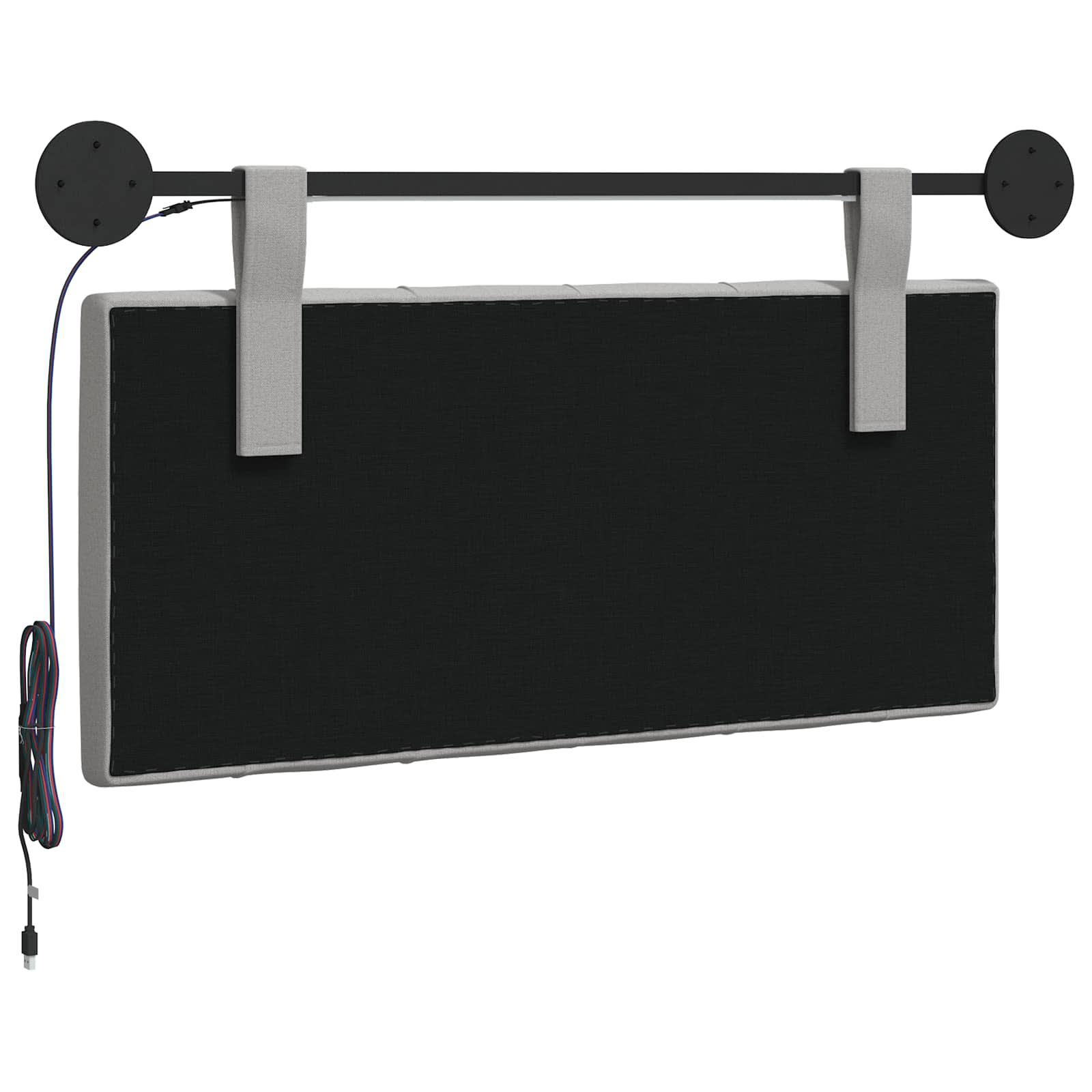 vidaXL Hangend Hoofdeinde Jeans Blauw 90 x 55 x 7 cm Stof