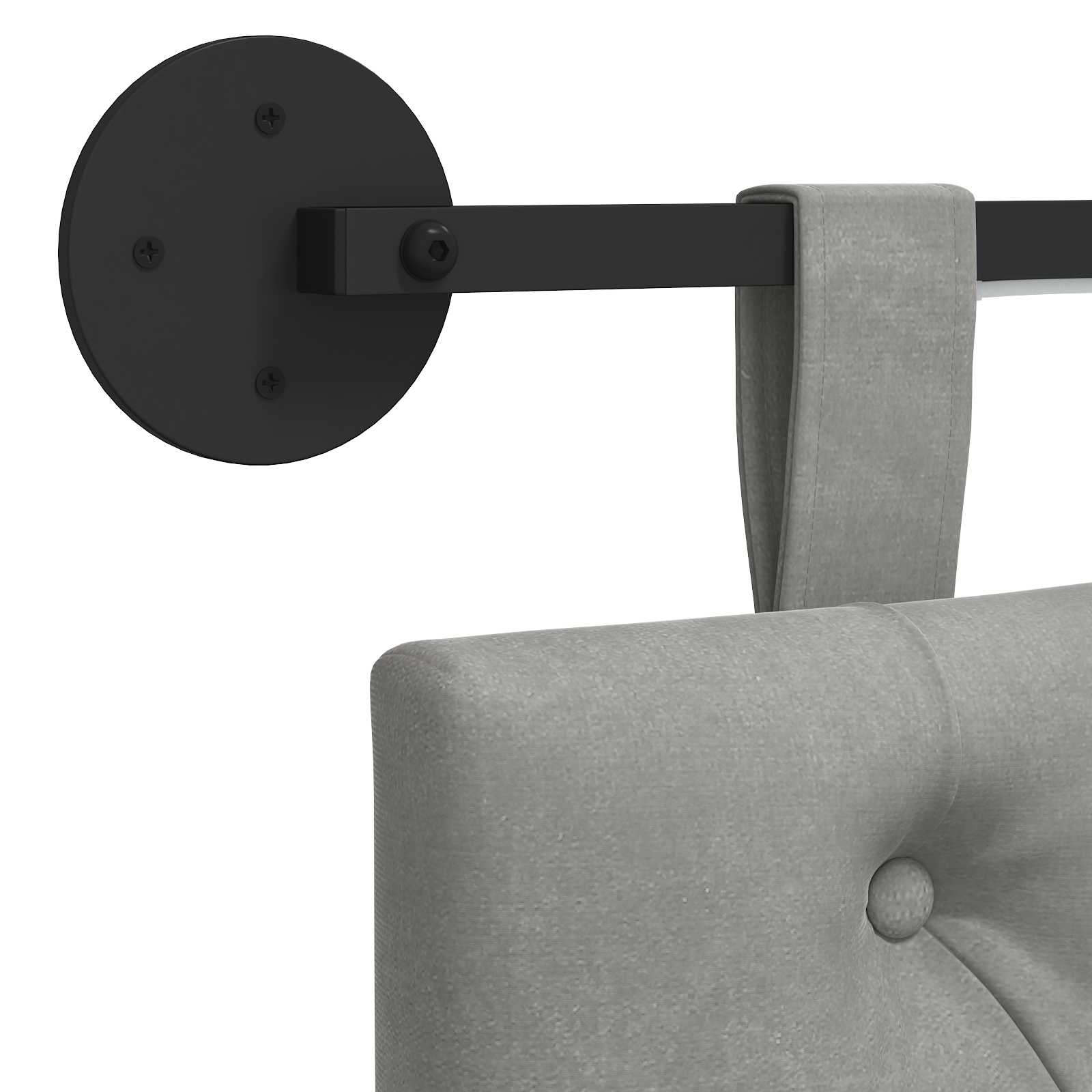 vidaXL Hangend Hoofdeinde Lichtgrijs 90 x 55 x 7 cm Fluweel