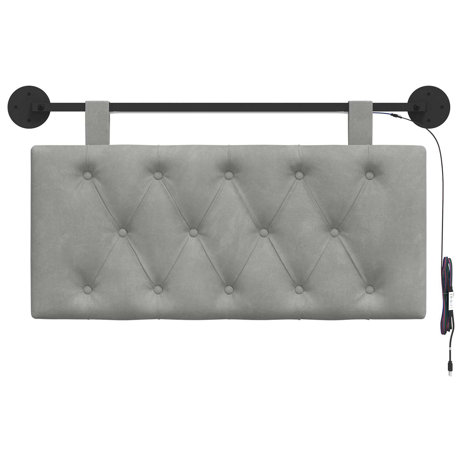 vidaXL Hangend Hoofdeinde Lichtgrijs 90 x 55 x 7 cm Fluweel