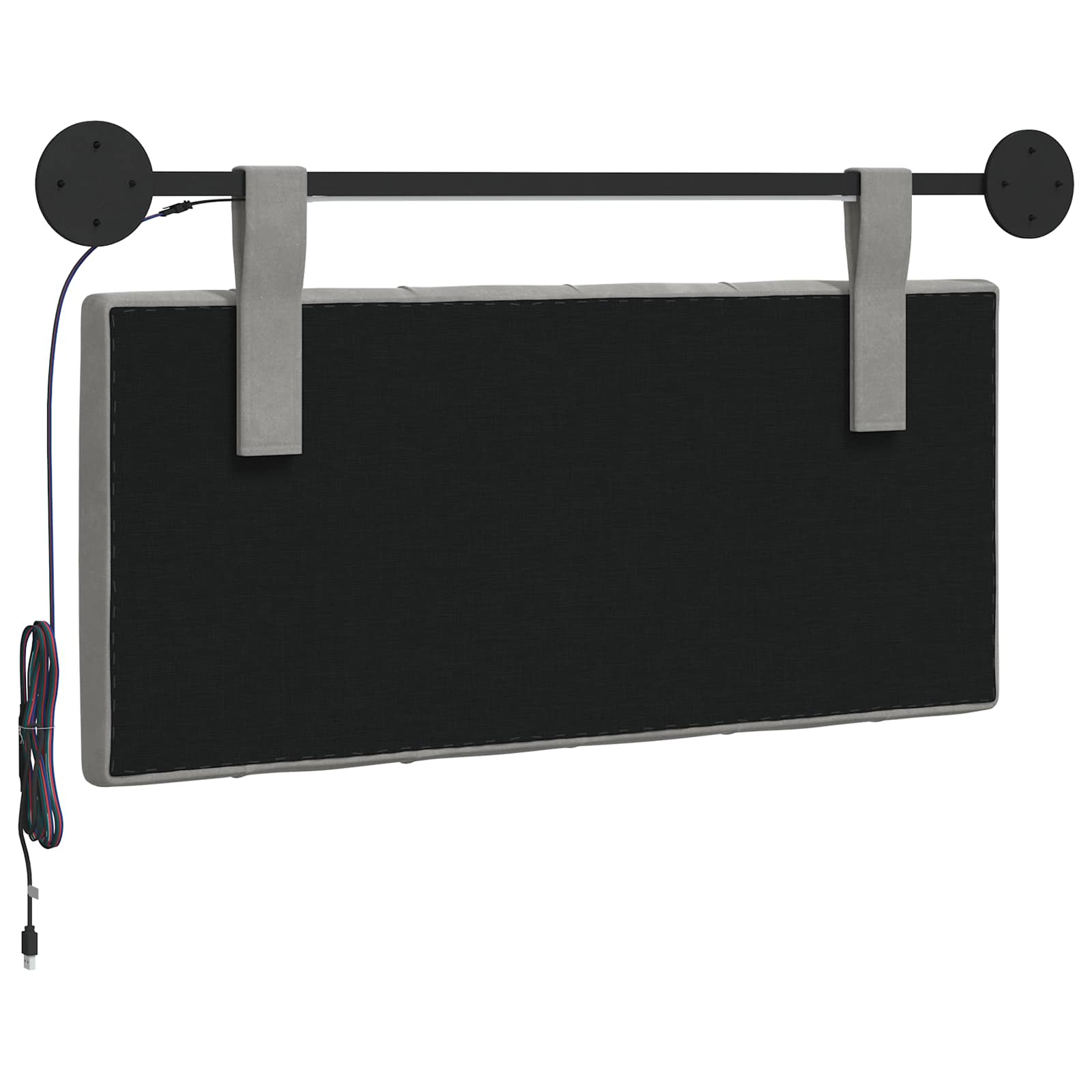 vidaXL Hangend Hoofdeinde Lichtgrijs 90 x 55 x 7 cm Fluweel
