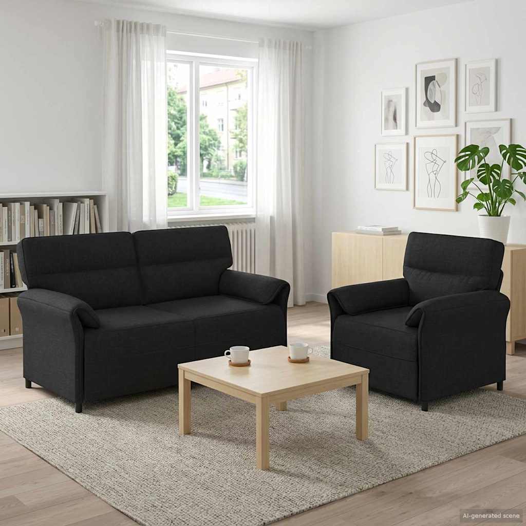 vidaXL Bankstel 2 st Lichtgrijs Stof