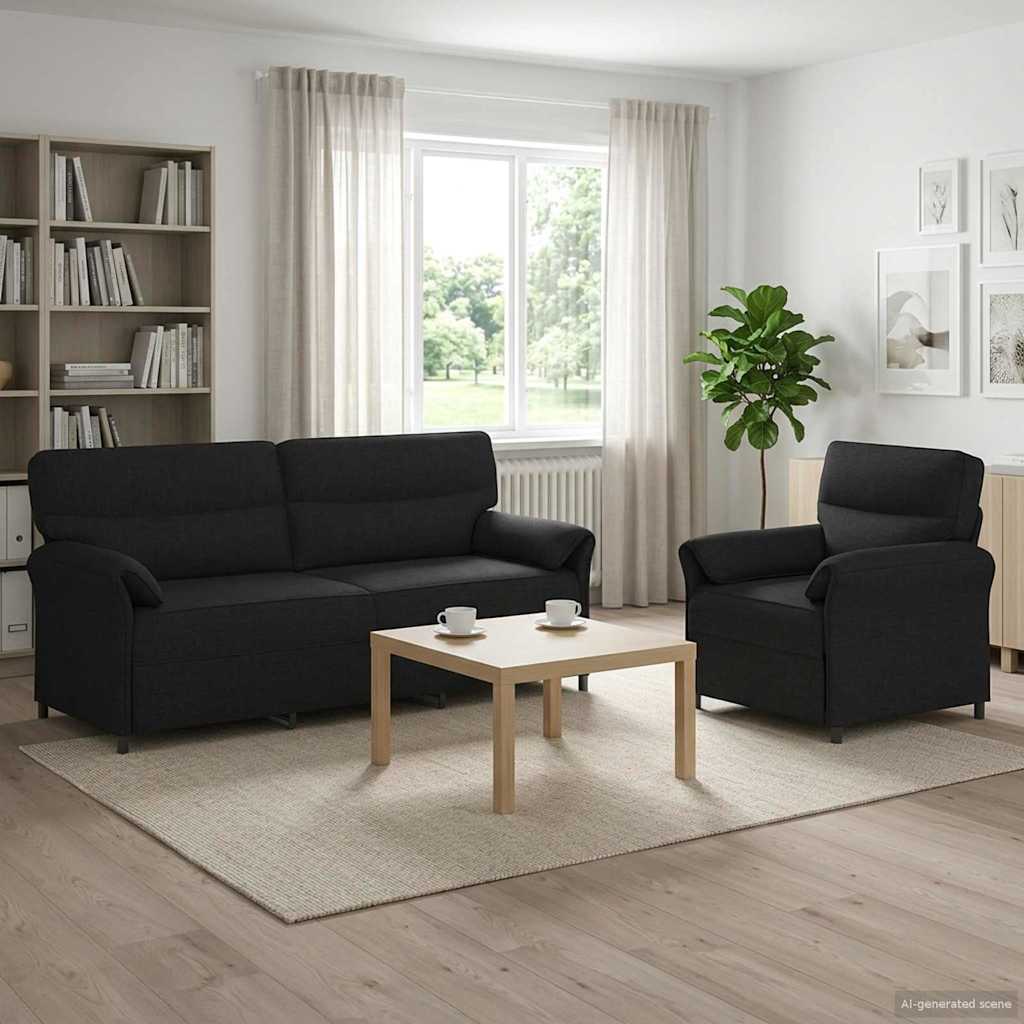 vidaXL Bankstel 2 st Lichtgrijs Stof