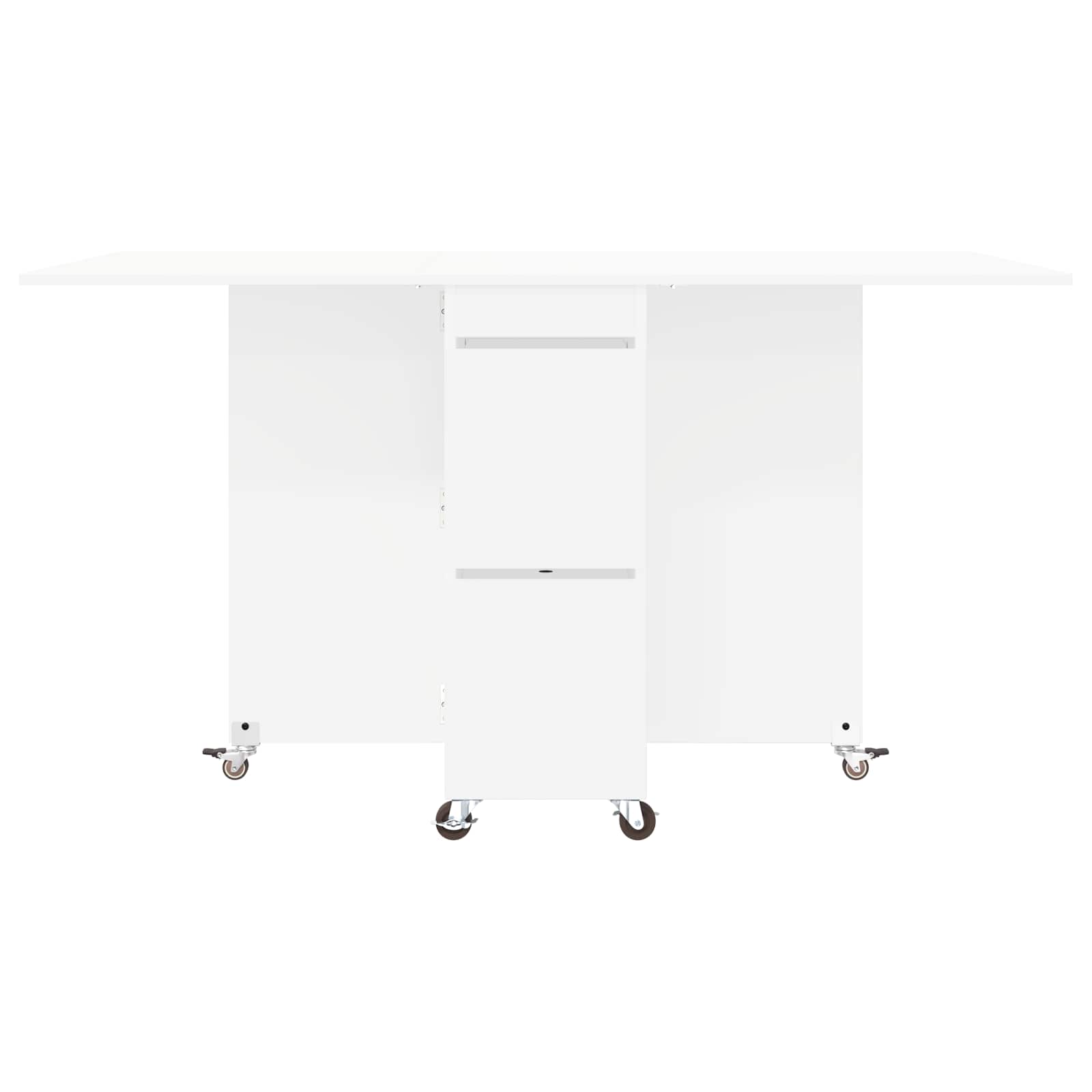 vidaXL Eettafel 2 pcs 140 x 80 x 77 cm Bewerkt hout Wit Rechthoekig