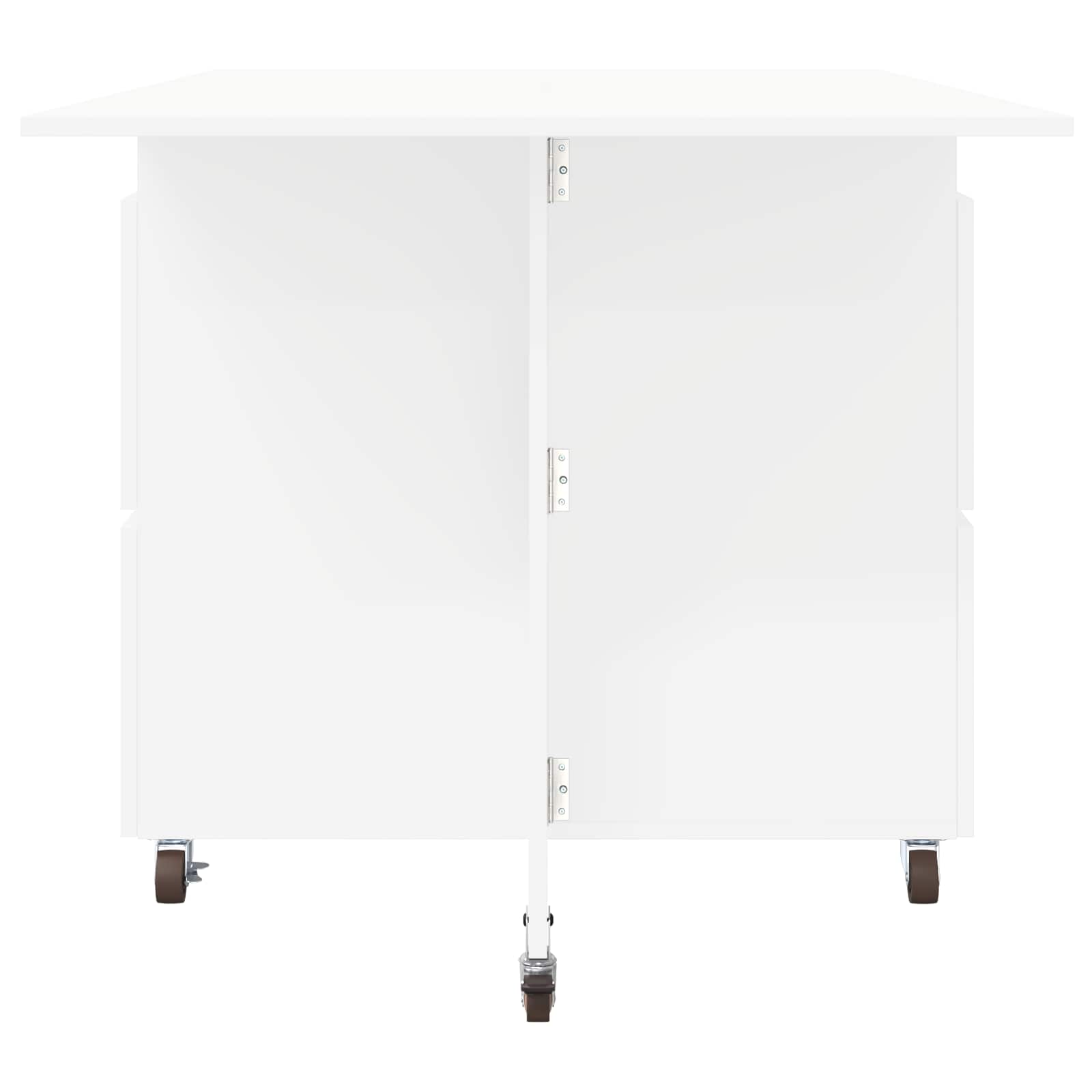 vidaXL Eettafel 2 pcs 140 x 80 x 77 cm Bewerkt hout Wit Rechthoekig