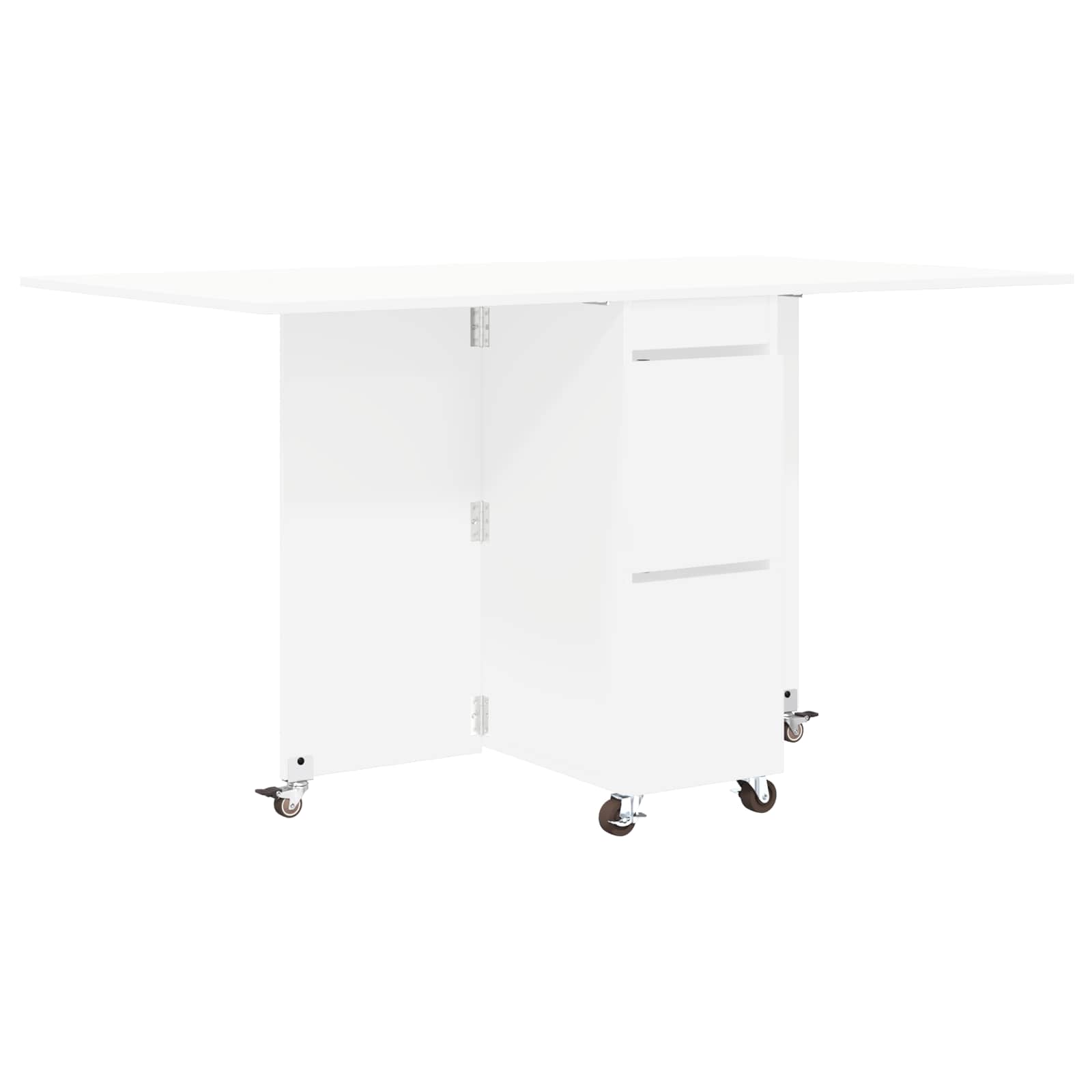vidaXL Eettafel 2 pcs 140 x 80 x 77 cm Bewerkt hout Wit Rechthoekig