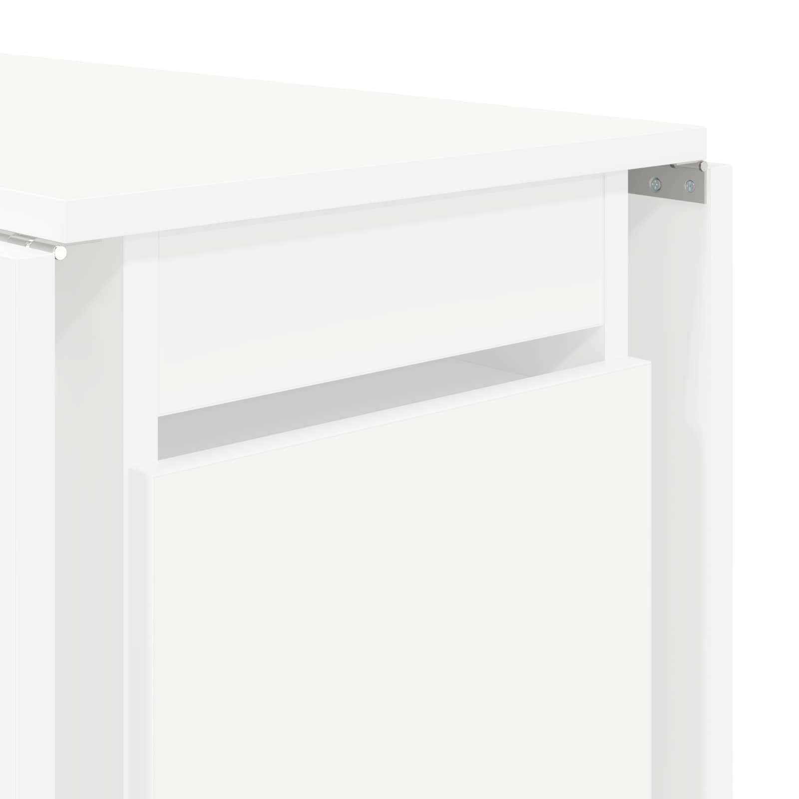 vidaXL Eettafel 2 pcs 140 x 80 x 77 cm Bewerkt hout Wit Rechthoekig