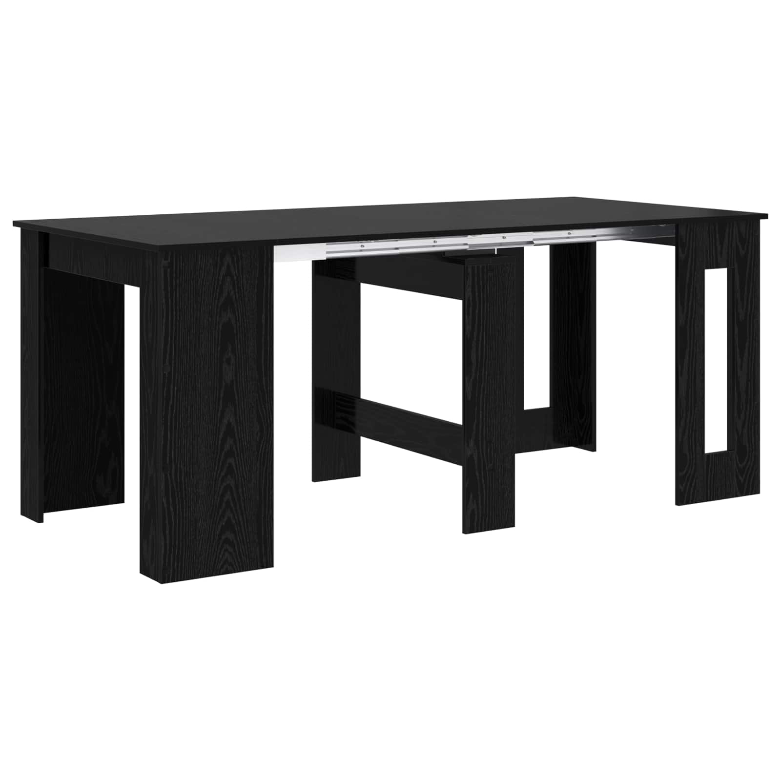 vidaXL Eettafel 180 x 85 x 75 cm Bewerkt hout Zwart eiken Rechthoekig