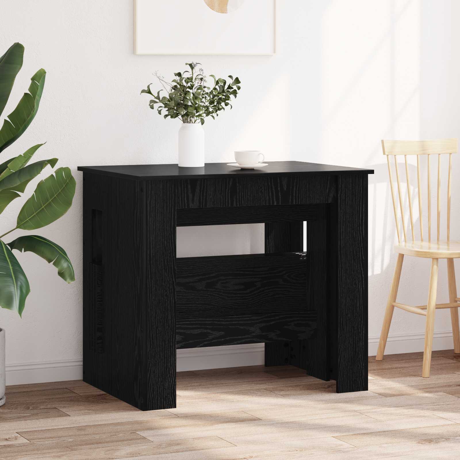 vidaXL Eettafel 180 x 85 x 75 cm Bewerkt hout Zwart eiken Rechthoekig