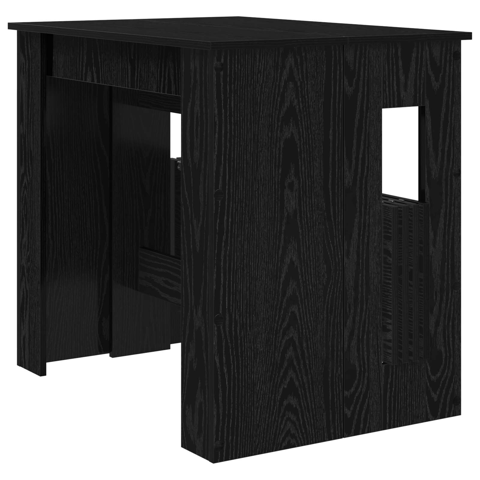 vidaXL Eettafel 180 x 85 x 75 cm Bewerkt hout Zwart eiken Rechthoekig