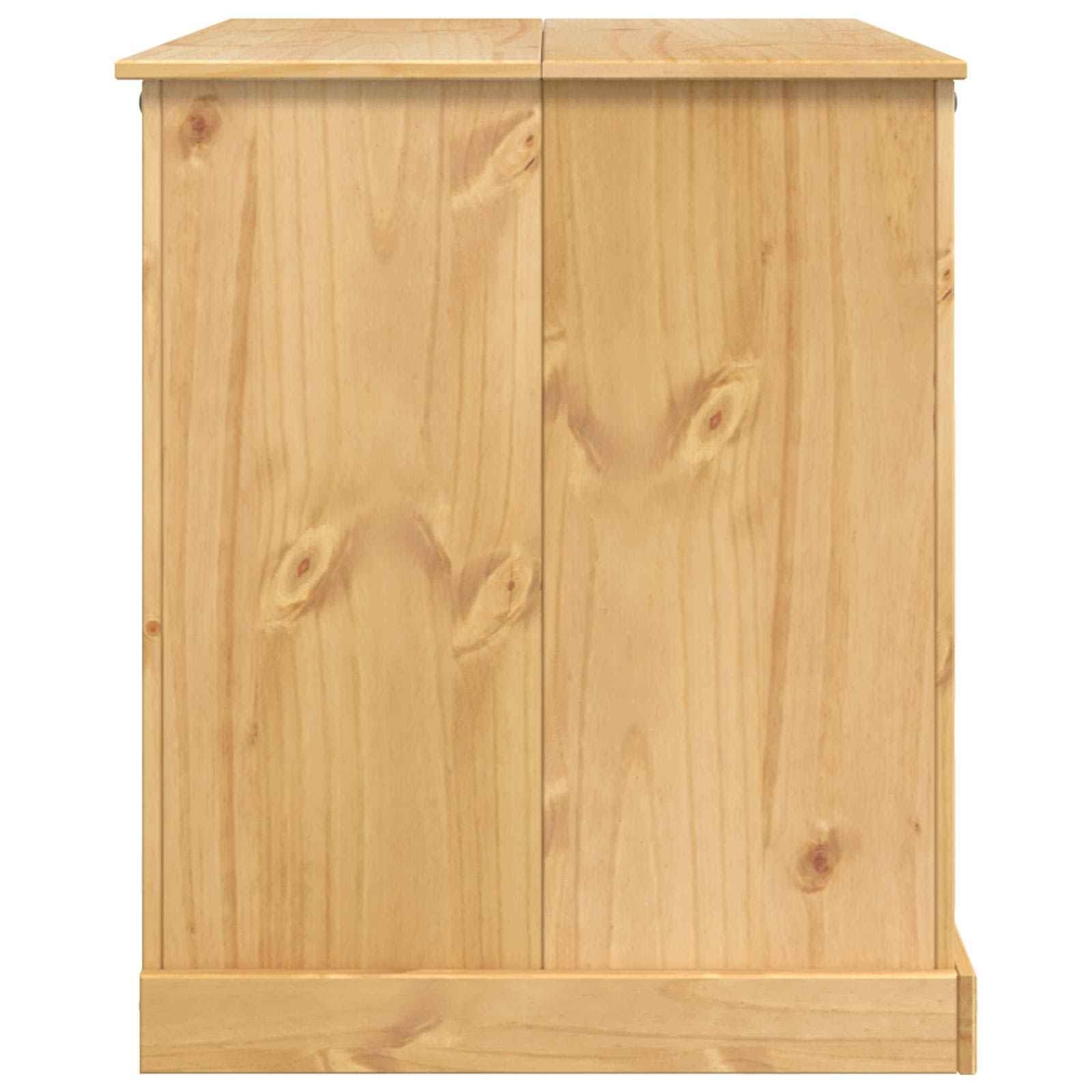 vidaXL Keuken Trolley met plank 2 pcs Honing Wax 112 x 77 x 91,5 cm