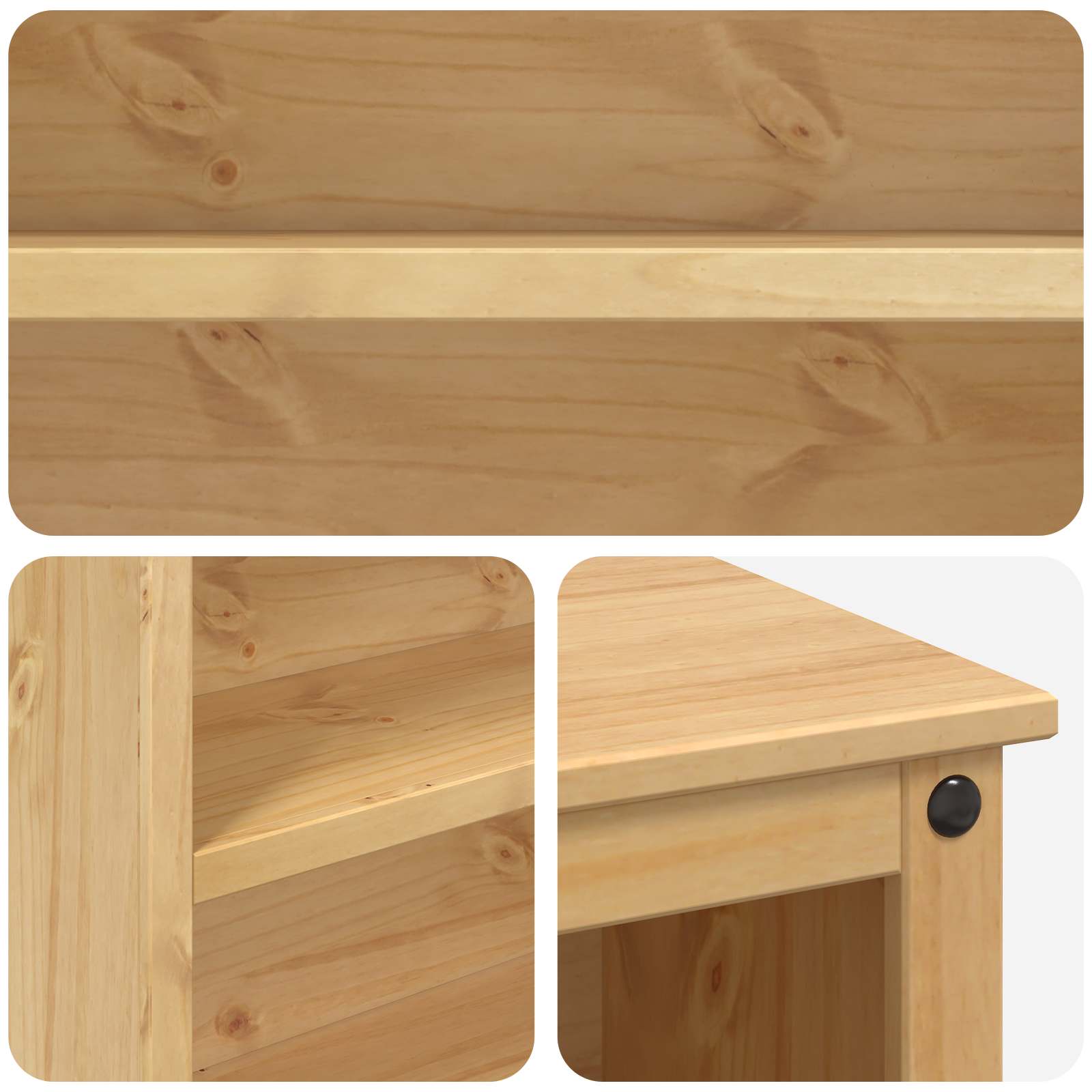 vidaXL Keuken Trolley met plank 2 pcs Honing Wax 112 x 77 x 91,5 cm