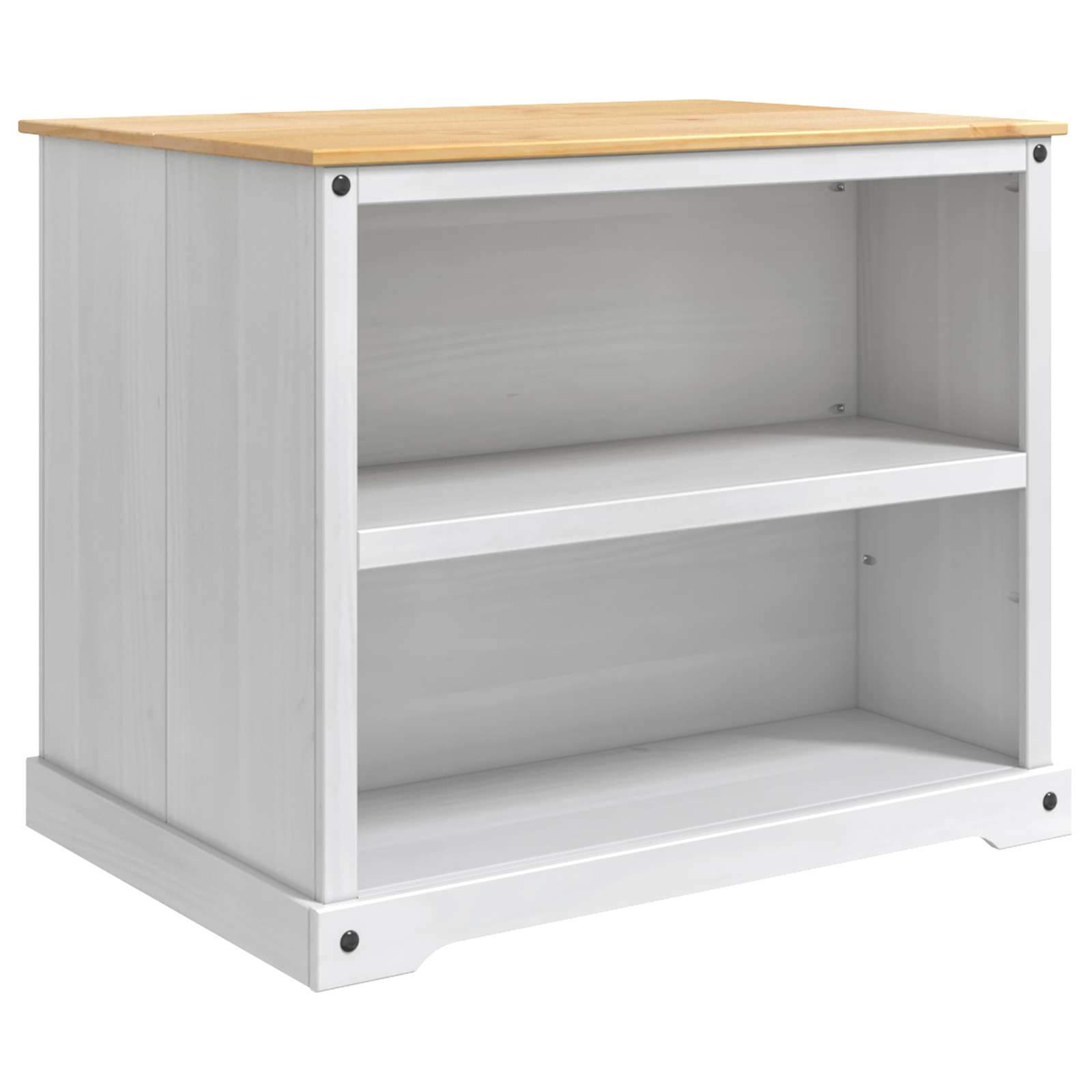 vidaXL Keuken Trolley met plank 2 pcs Honing Wax 112 x 77 x 91,5 cm