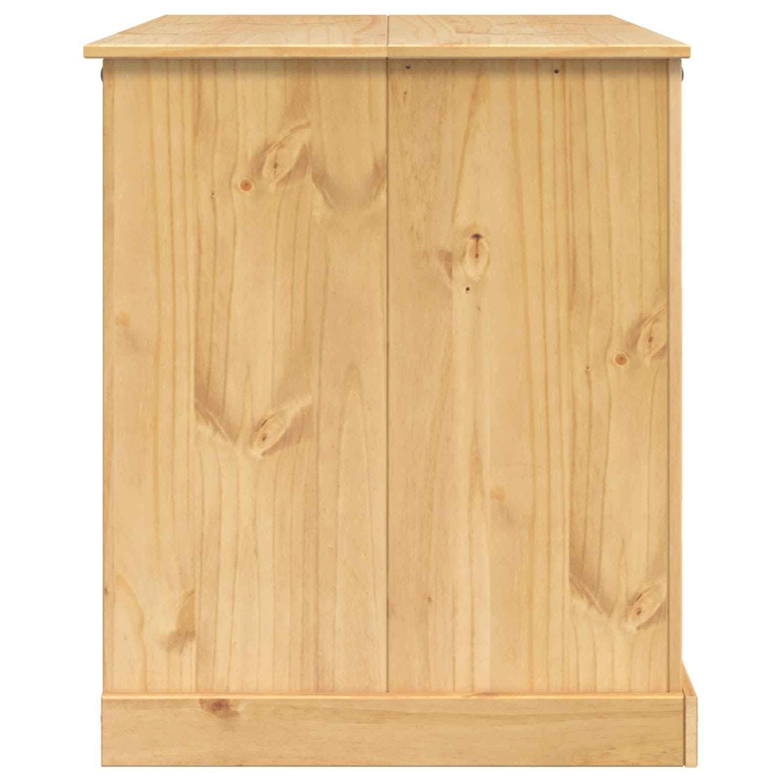 vidaXL Keuken Trolley met plank 2 pcs Honing Wax 112 x 77 x 91,5 cm