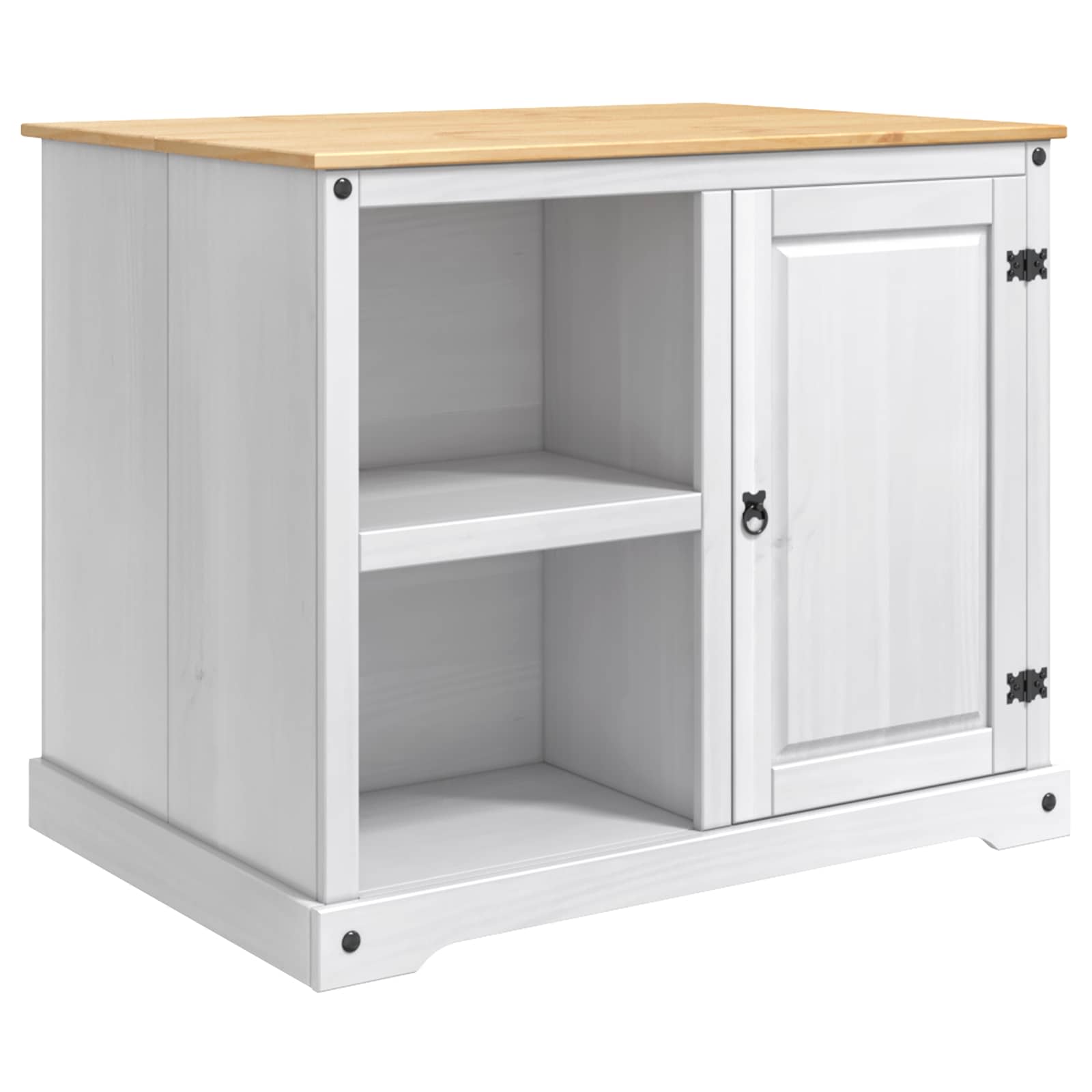 vidaXL Keuken Trolley met plank 2 pcs Honing Wax 112 x 77 x 91,5 cm