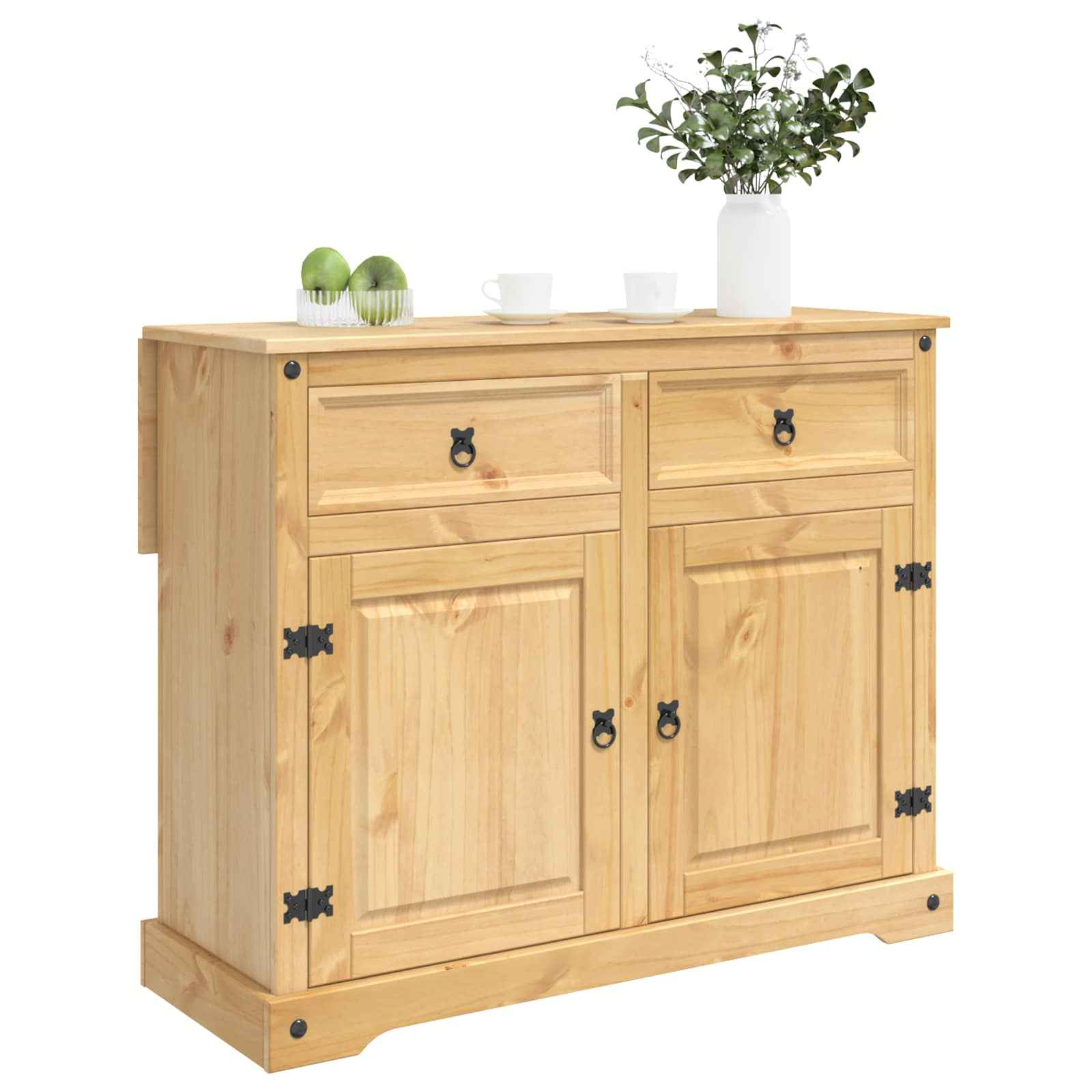 vidaXL Keuken Trolley met lade 2 pcs Honing Wax 112 x 70 x 91,5 cm