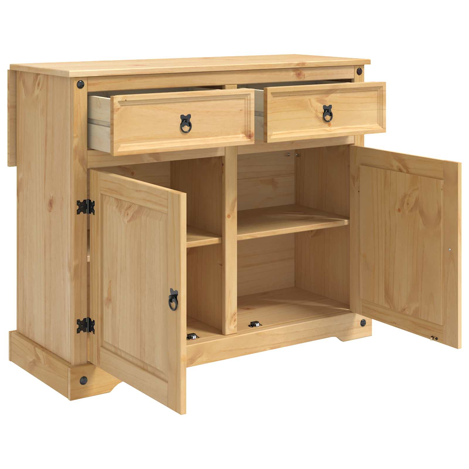 vidaXL Keuken Trolley met lade 2 pcs Honing Wax 112 x 70 x 91,5 cm