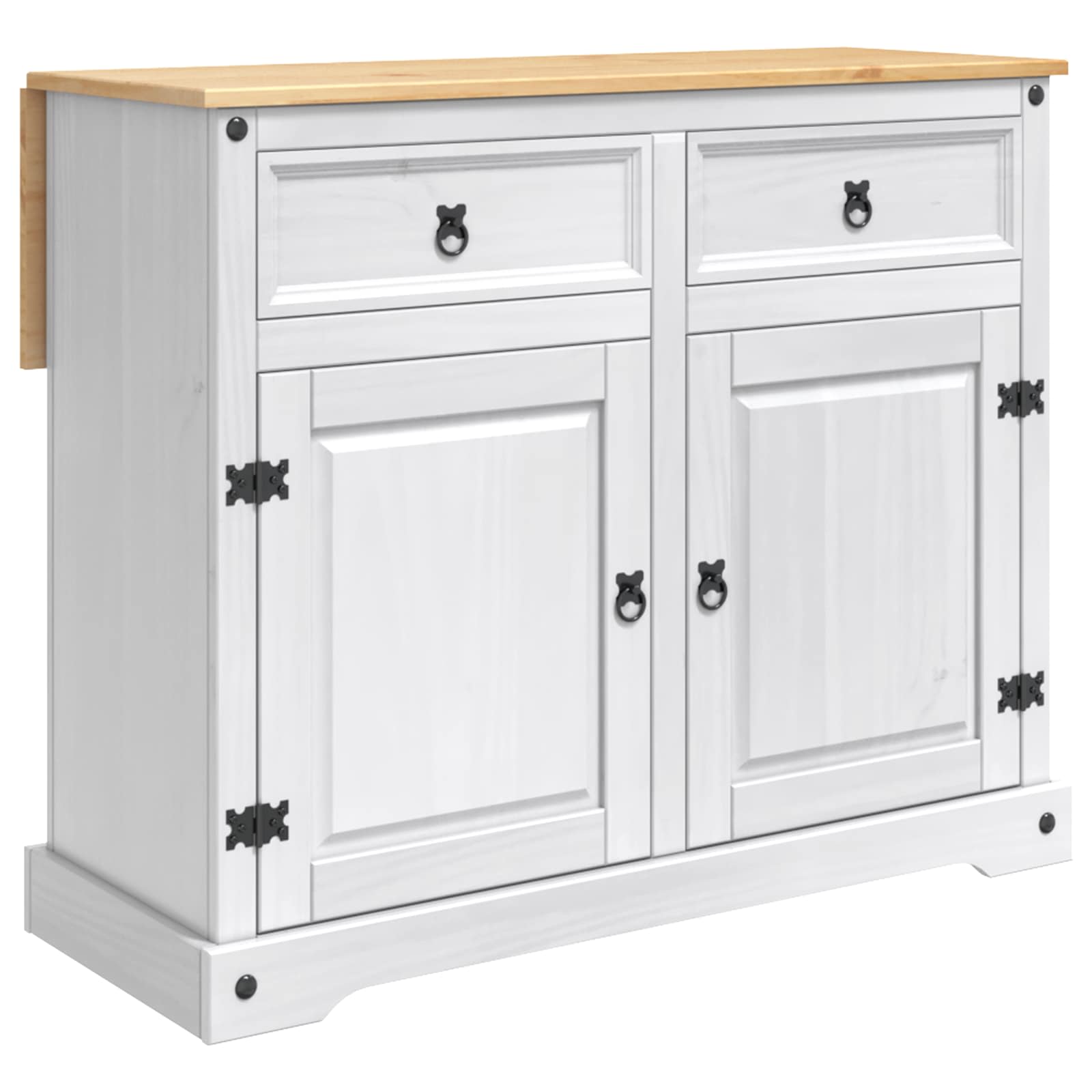 vidaXL Keuken Trolley met lade 2 pcs Honing Wax 112 x 70 x 91,5 cm