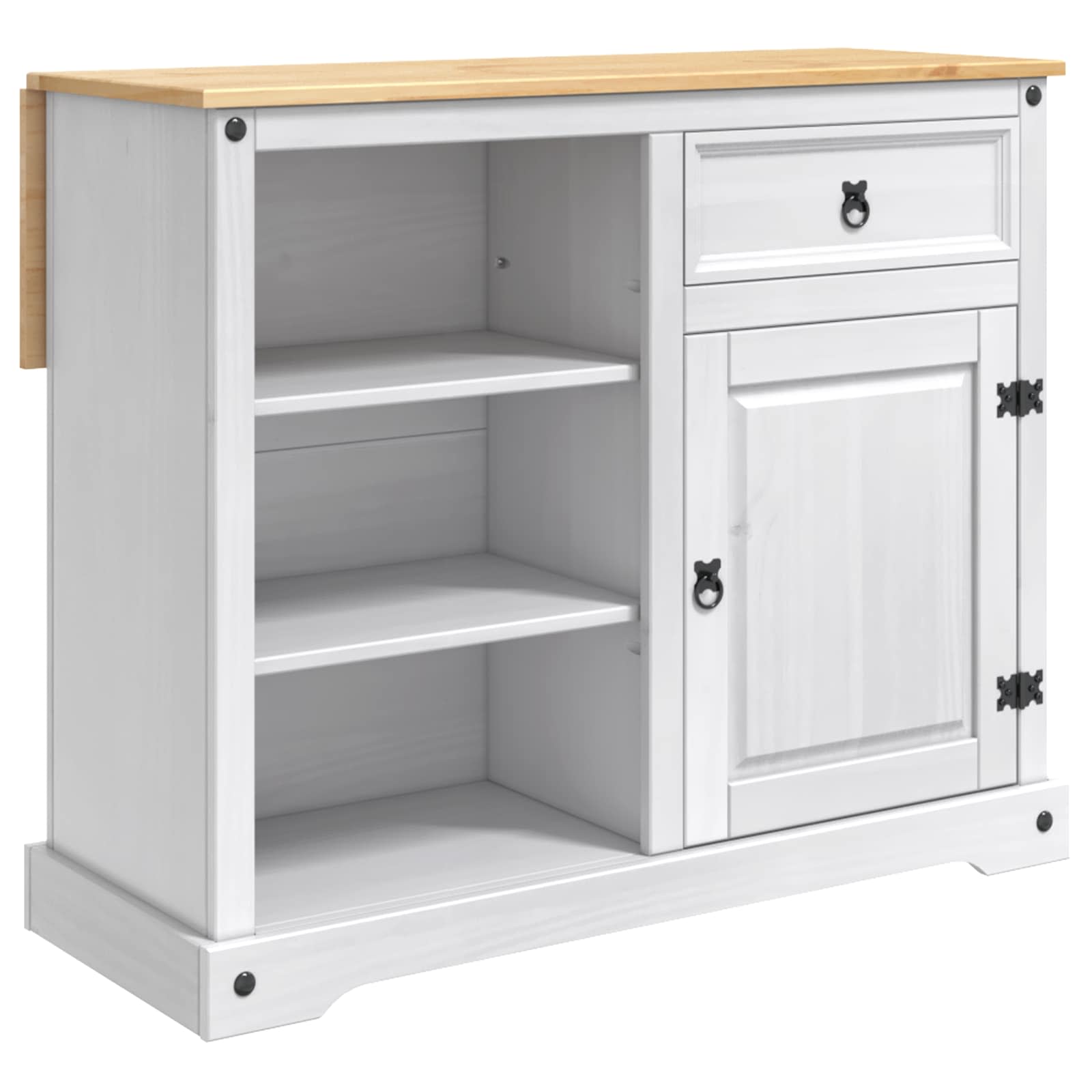 vidaXL Keuken Trolley met lade 2 pcs Honing Wax 112 x 70 x 91,5 cm