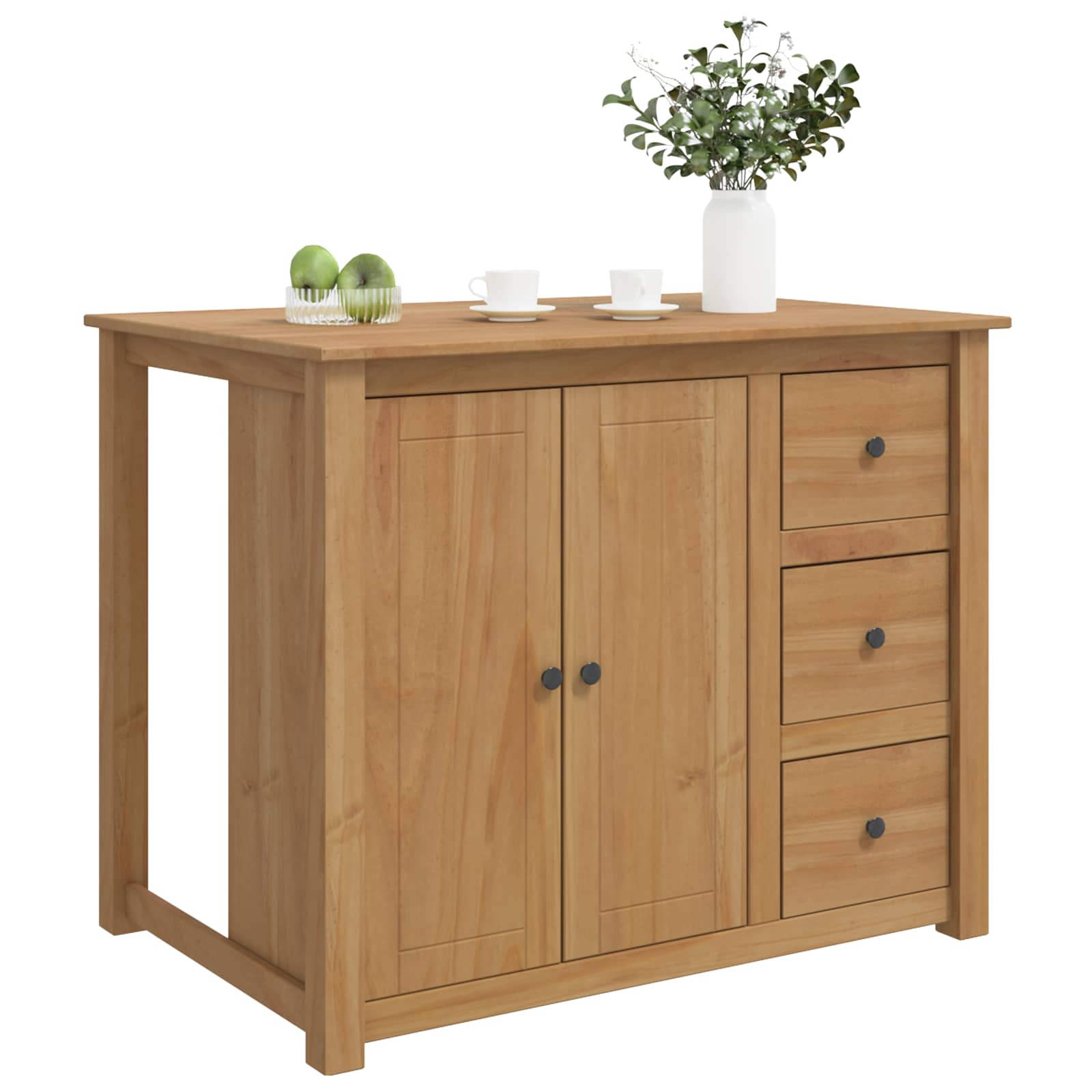 vidaXL Keuken Trolley PANAMA 2 pcs Honing Wax 112 x 77 x 90 cm