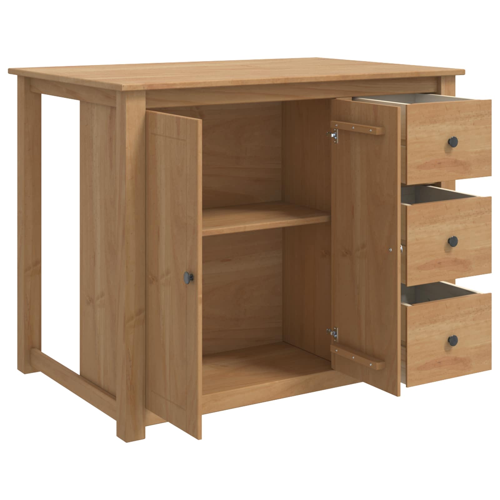vidaXL Keuken Trolley PANAMA 2 pcs Honing Wax 112 x 77 x 90 cm
