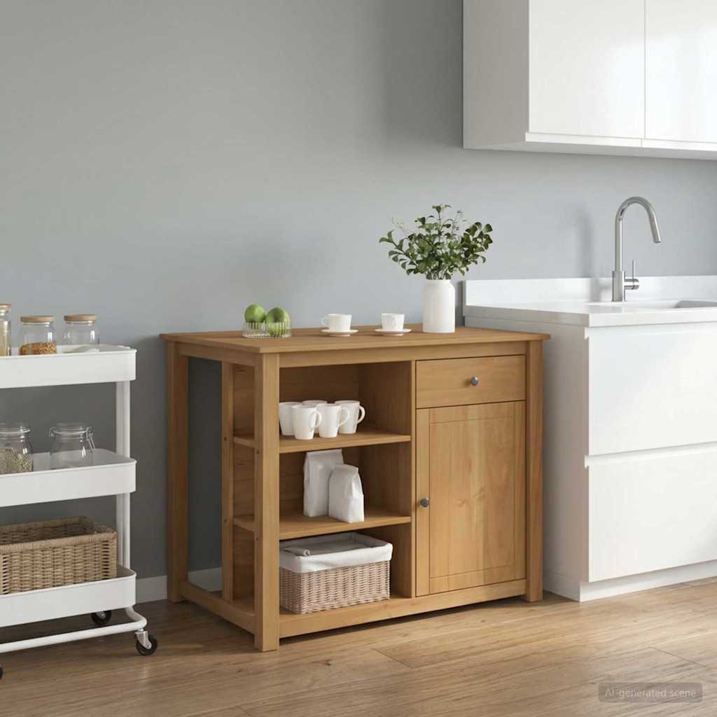 vidaXL Keuken Trolley PANAMA 2 pcs Honing Wax 112 x 77 x 90 cm