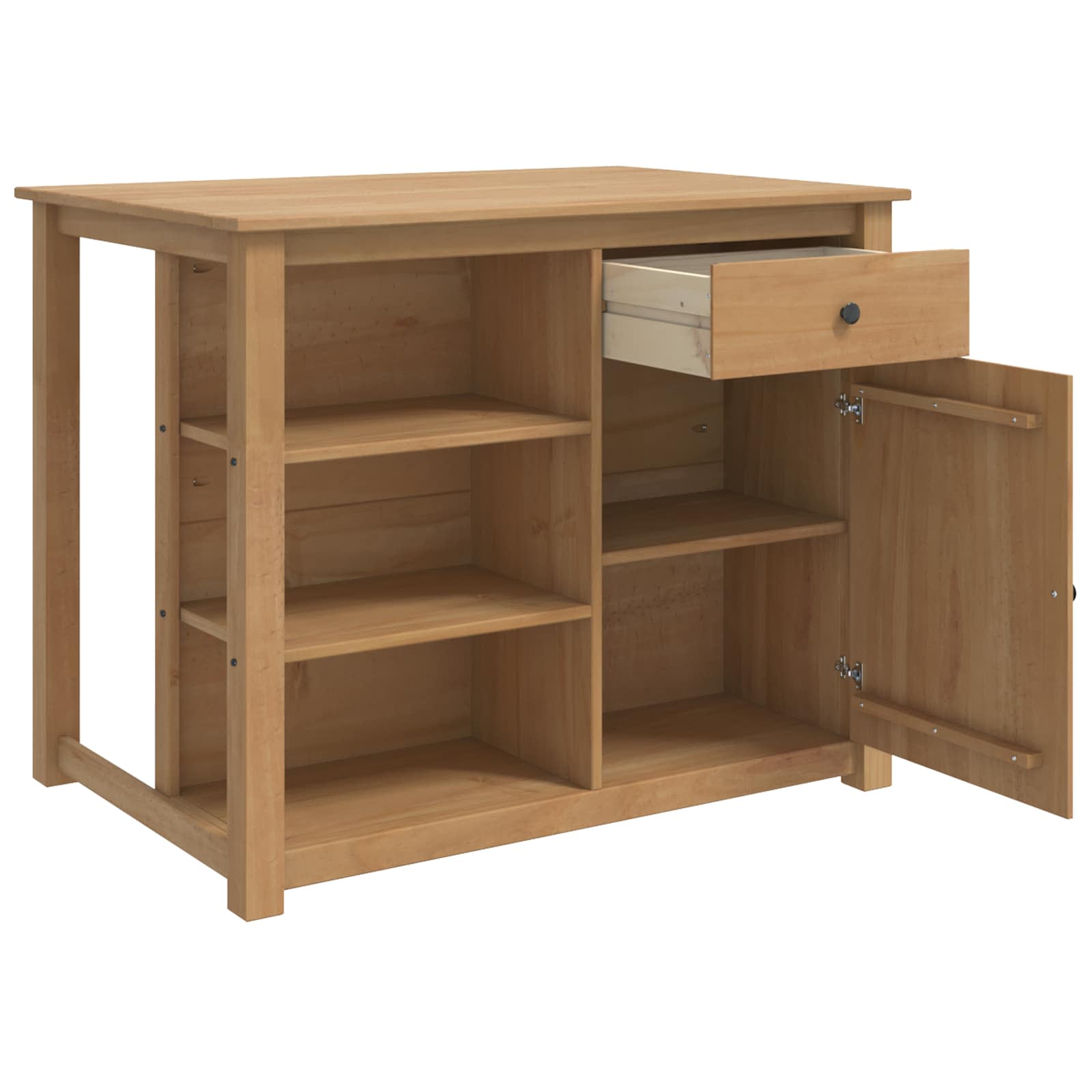 vidaXL Keuken Trolley PANAMA 2 pcs Honing Wax 112 x 77 x 90 cm