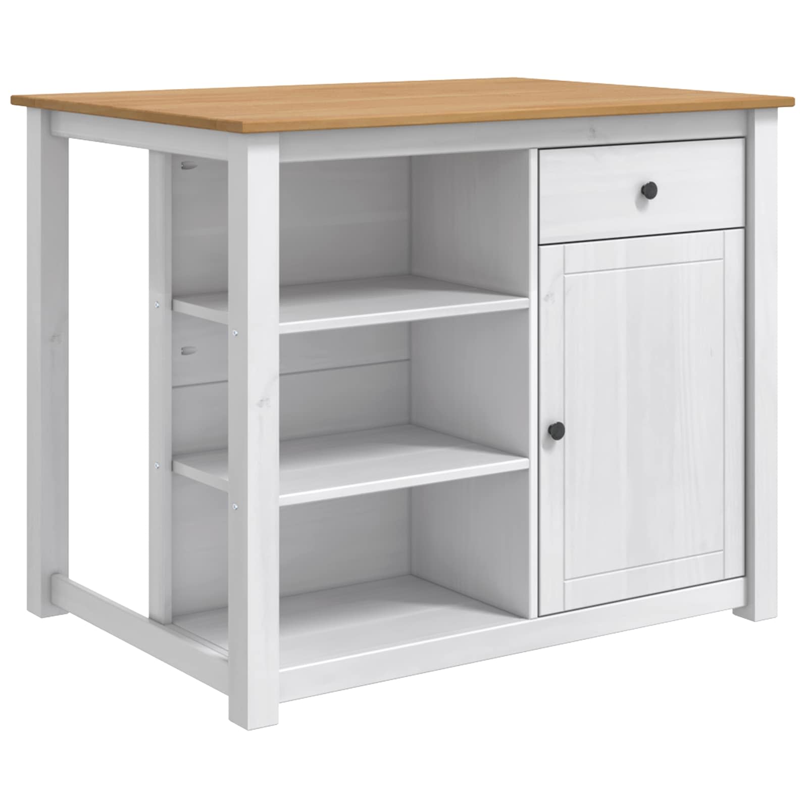 vidaXL Keuken Trolley PANAMA 2 pcs Honing Wax 112 x 77 x 90 cm