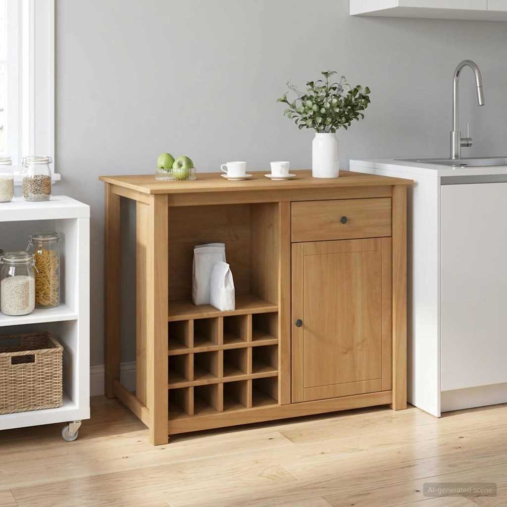 vidaXL Keuken Trolley PANAMA 2 pcs Honing Wax 112 x 77 x 90 cm