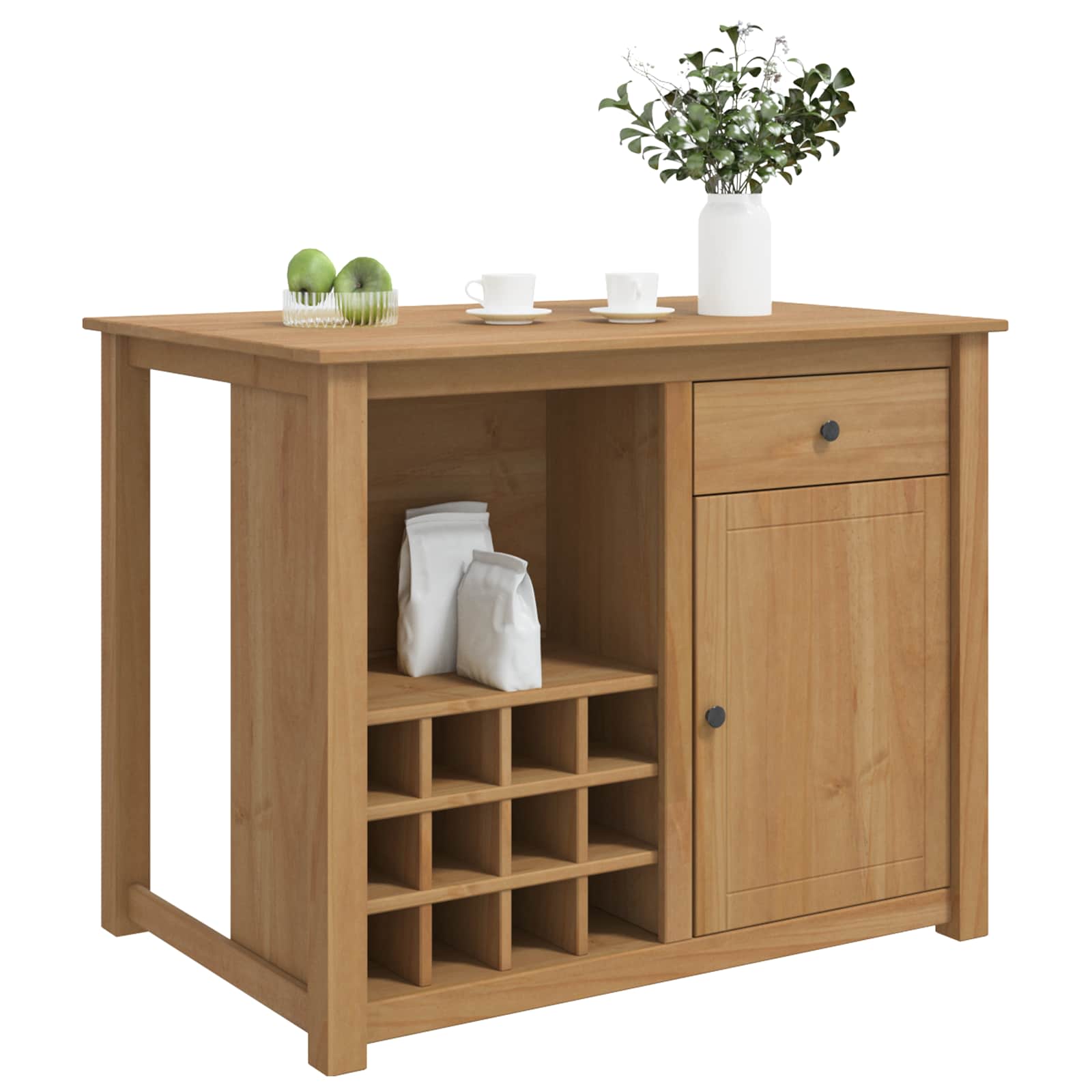 vidaXL Keuken Trolley PANAMA 2 pcs Honing Wax 112 x 77 x 90 cm
