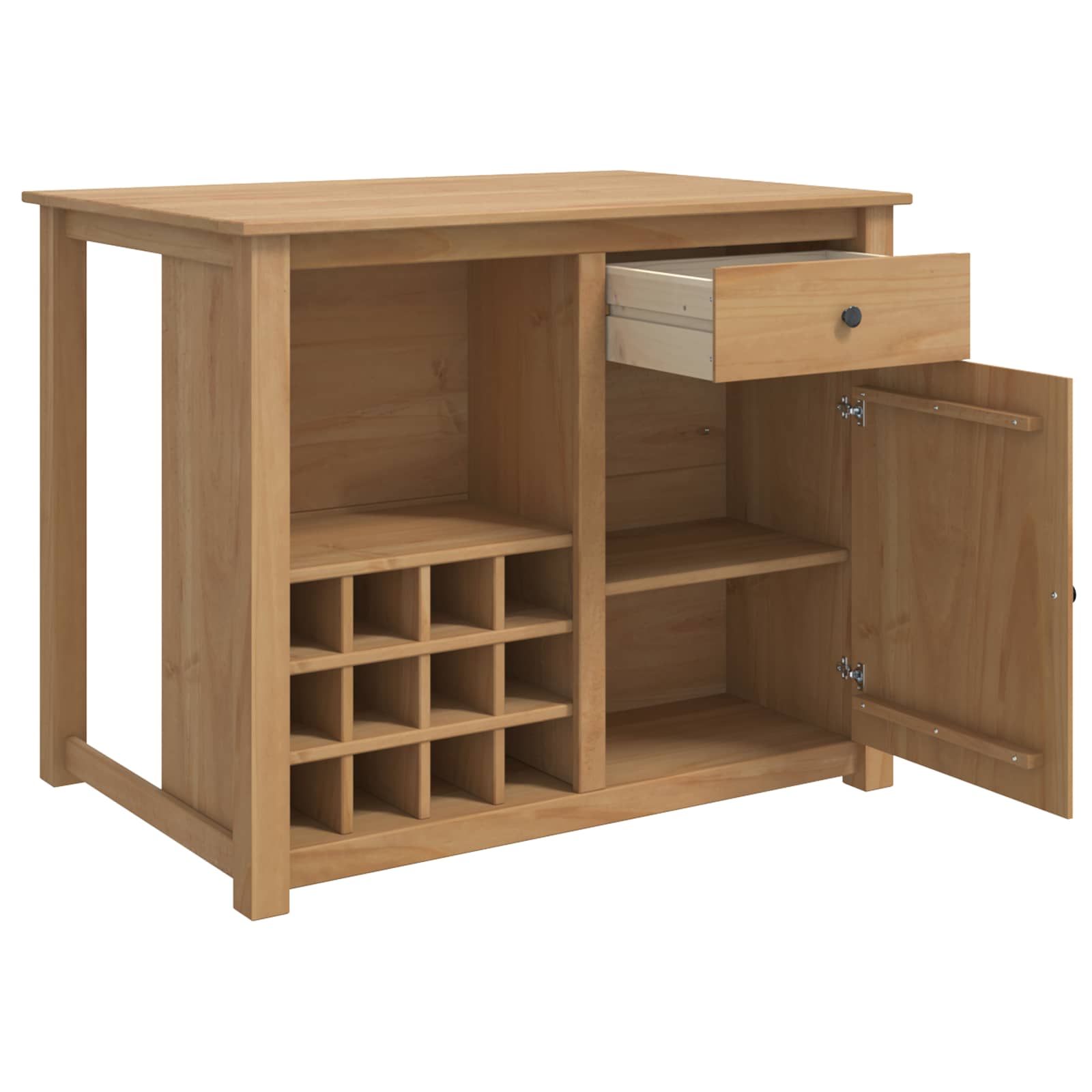 vidaXL Keuken Trolley PANAMA 2 pcs Honing Wax 112 x 77 x 90 cm