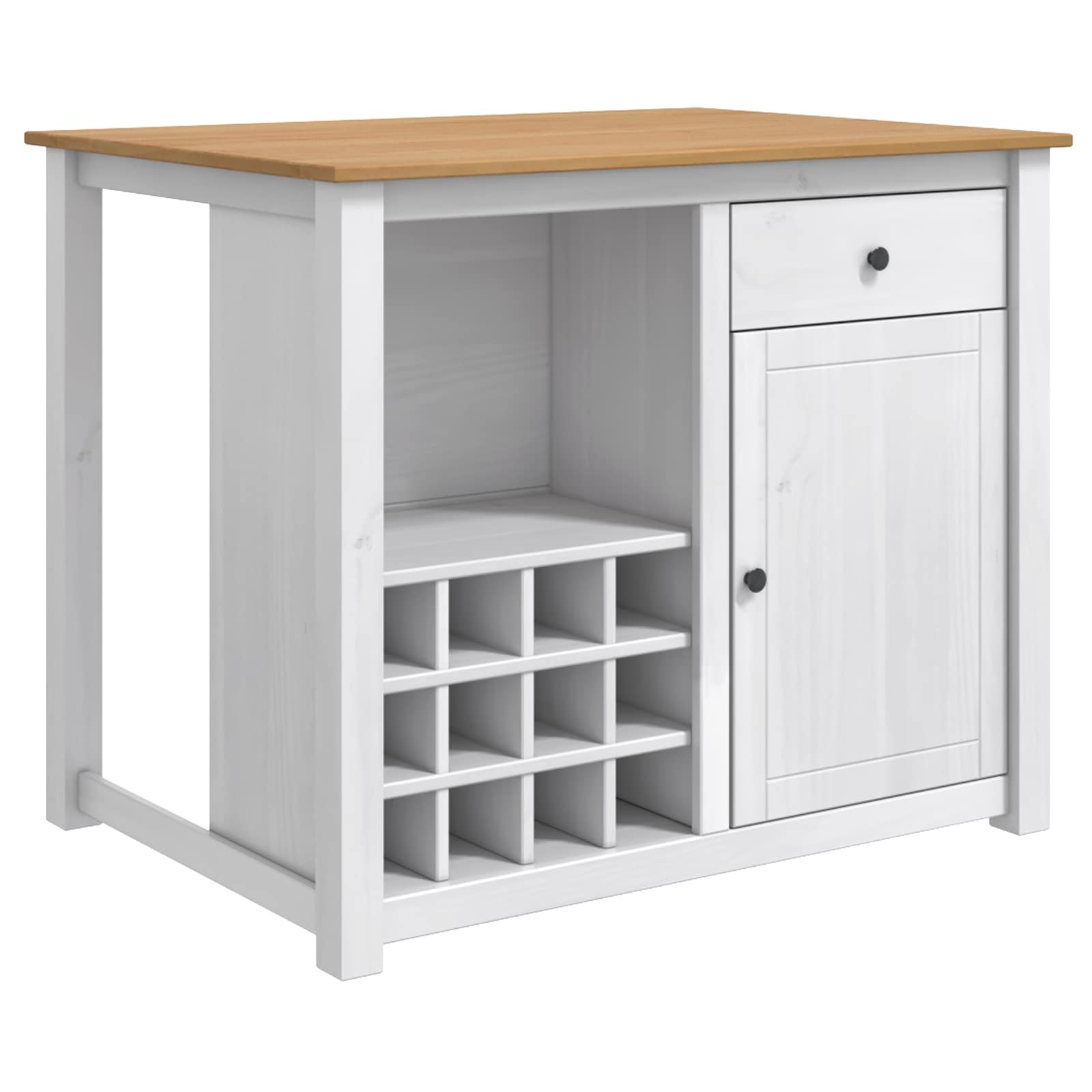 vidaXL Keuken Trolley PANAMA 2 pcs Honing Wax 112 x 77 x 90 cm
