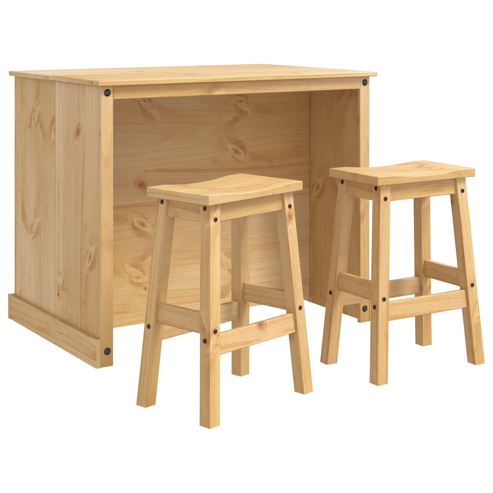 vidaXL Keuken Eiland Set met plank 3 pcs Honing Wax Massief dennenhout