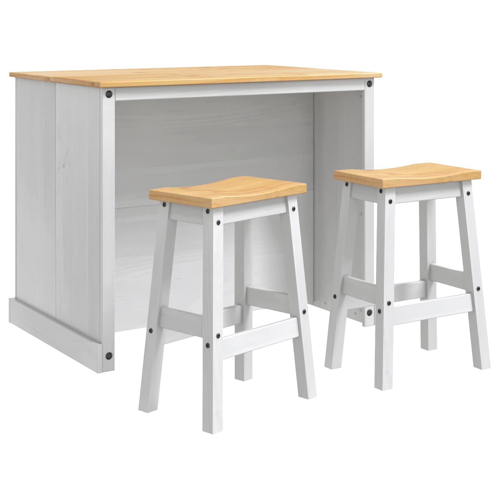 vidaXL Keuken Eiland Set met plank 3 pcs Honing Wax Massief dennenhout