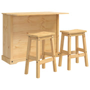 vidaXL Keukenopslag met lade 2 pcs Honing Wax Massief dennenhout