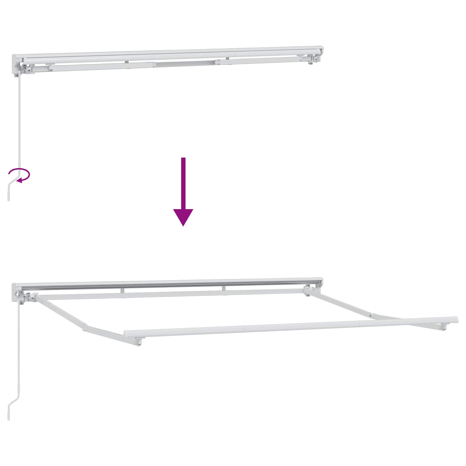 vidaXL Uitschuifbare luifel Lichtgrijs en wit. 2,5 x 2 m