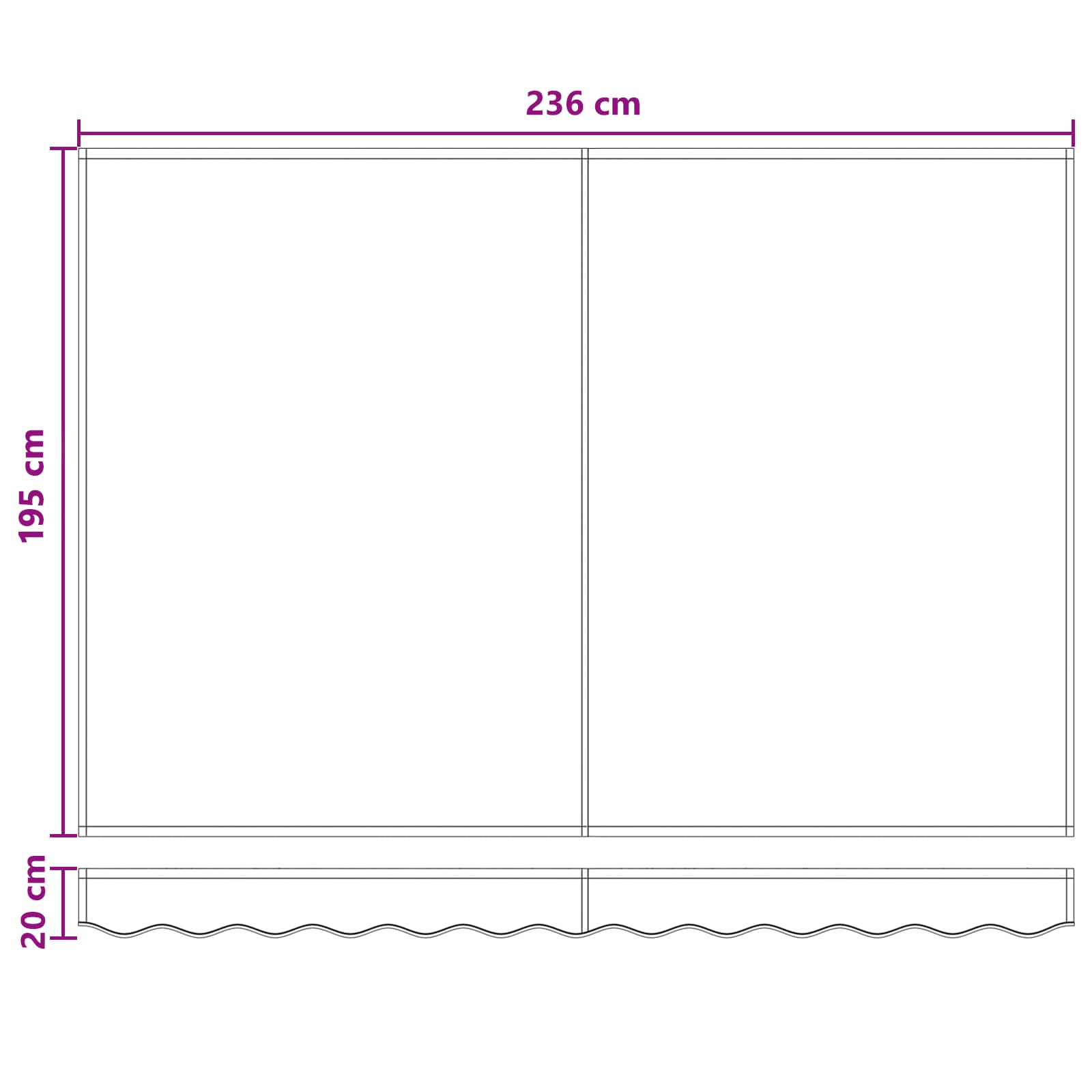 vidaXL Uitschuifbare luifel Lichtgrijs en wit. 2,5 x 2 m